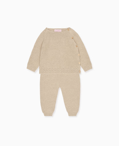 Taupe Bailey Cotton Baby Knitted Set