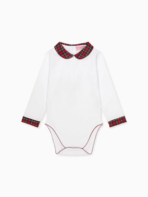 Red Tartan Bastia Baby Body Vest