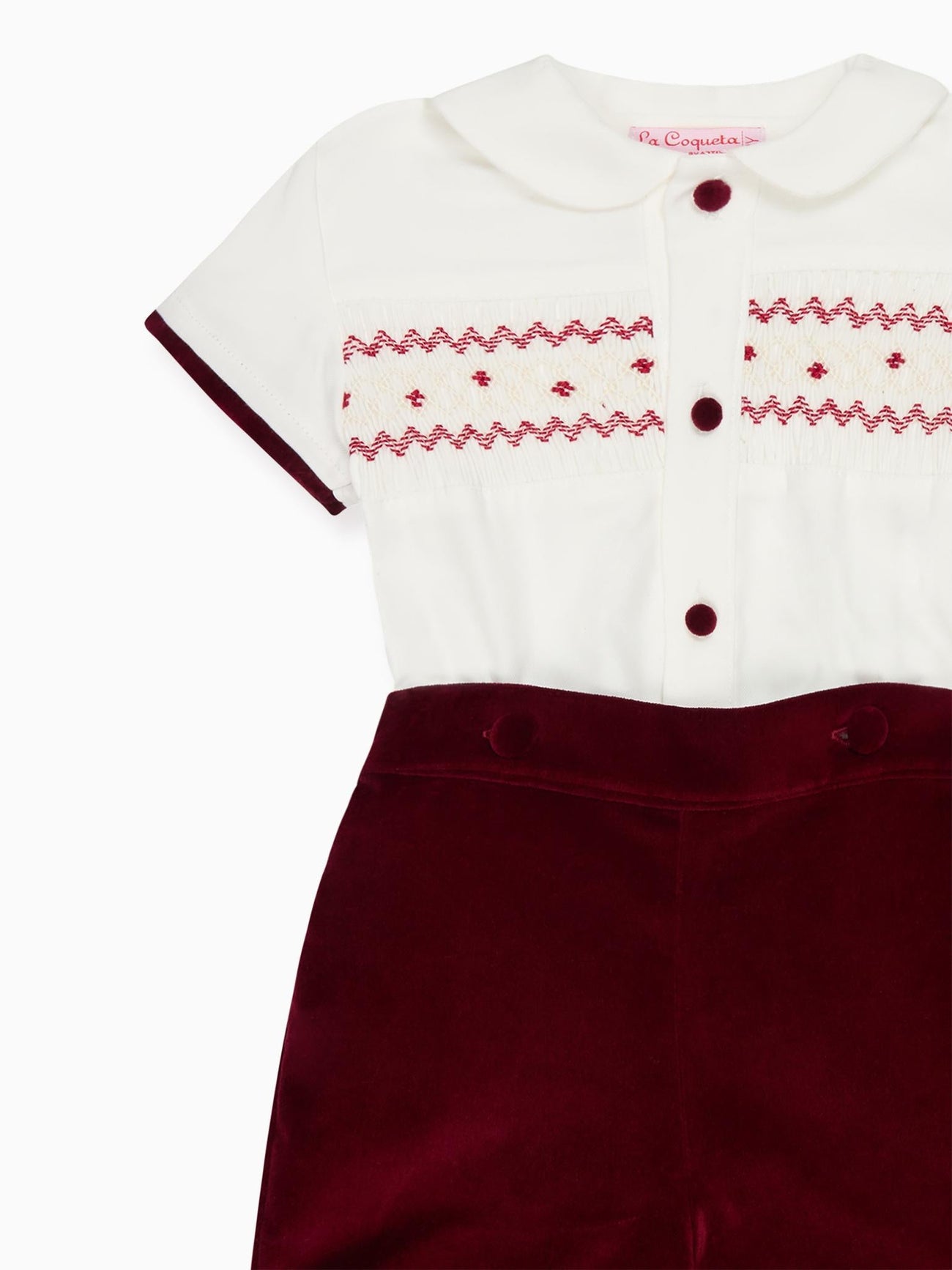 Burgundy Bautista Baby Boy Hand-Smocked Set