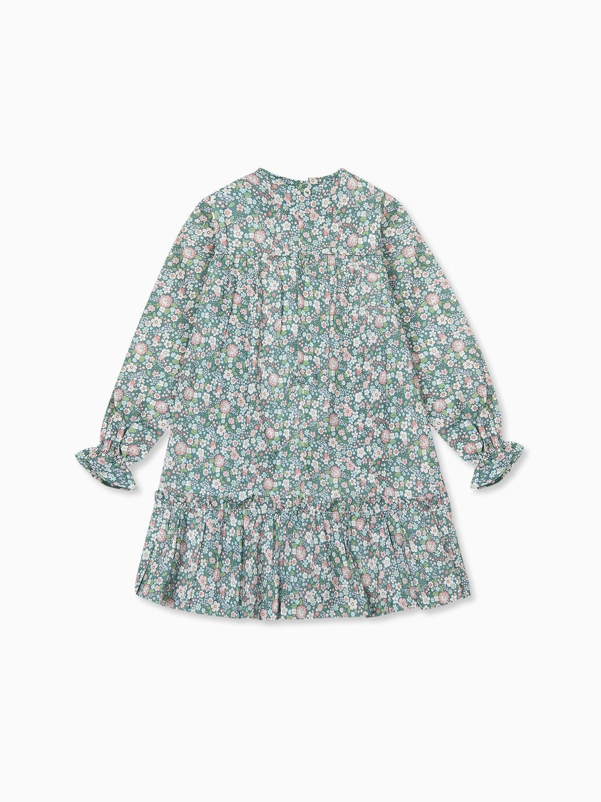 Green Floral Belia Girl Smocked Dress