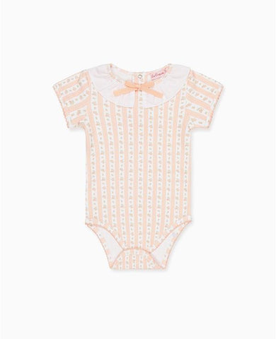 Pink Floral Stripe Belle Baby Girl Body Vest