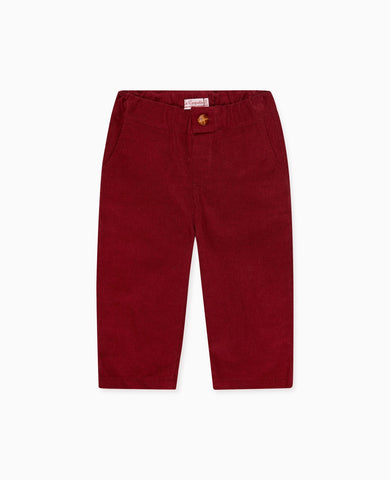 Burgundy Benito Corduroy Baby Trousers
