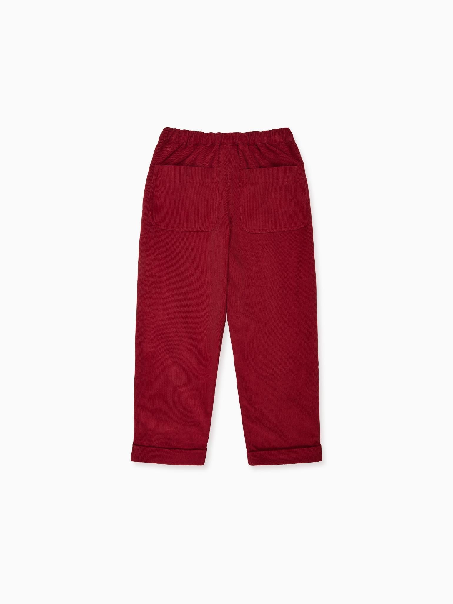 Burgundy Benito Corduroy Boy Trousers