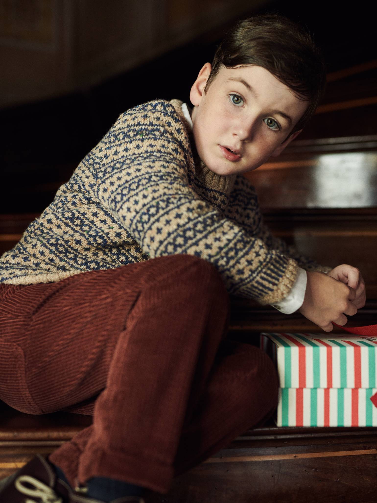 Oatmeal Austen Merino Fair Isle Kids Jumper