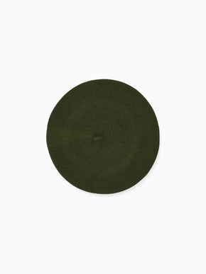 Olive Green Kids Wool Beret