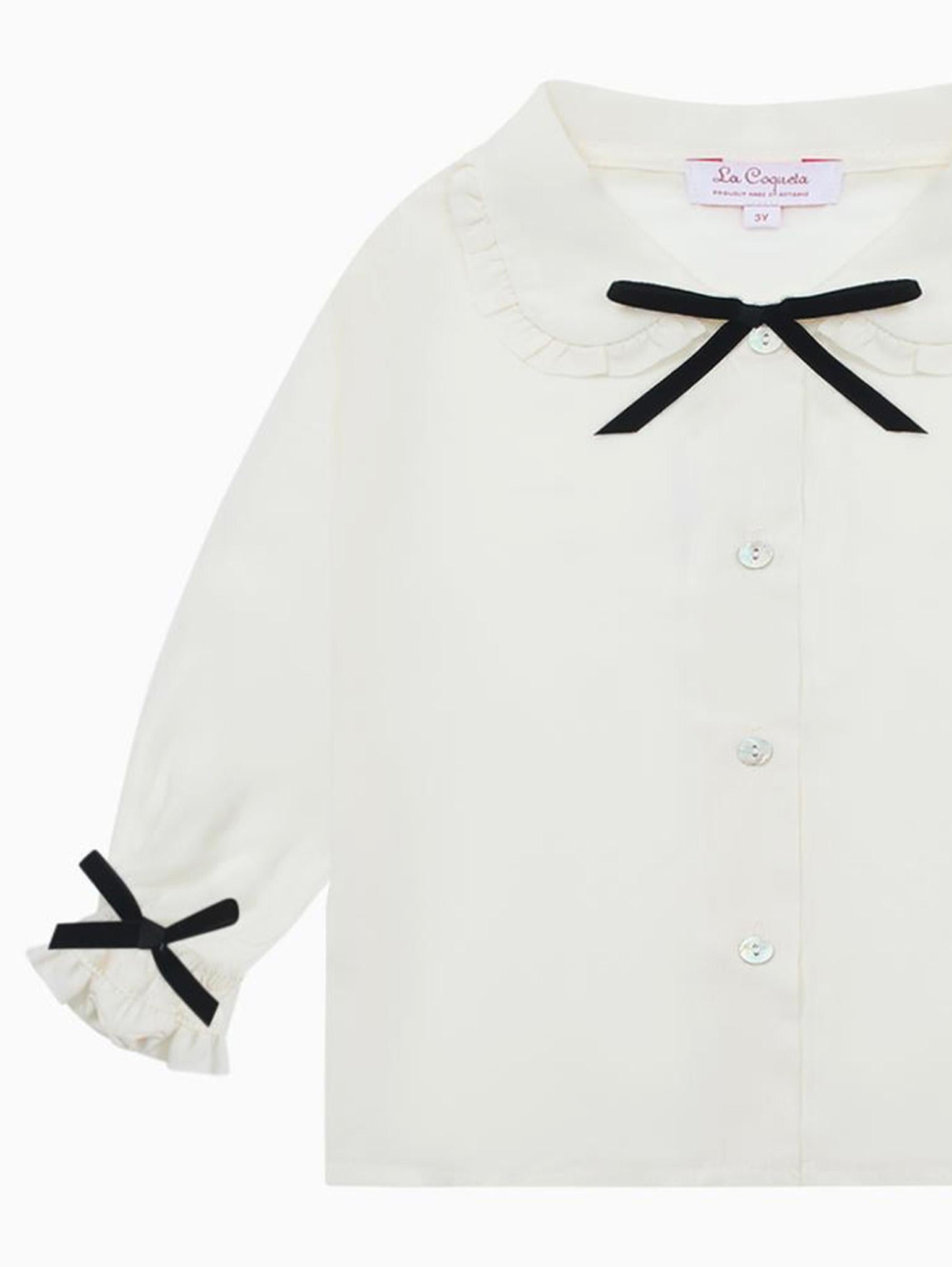 Ivory Betty Long Sleeve Baby Girl Shirt