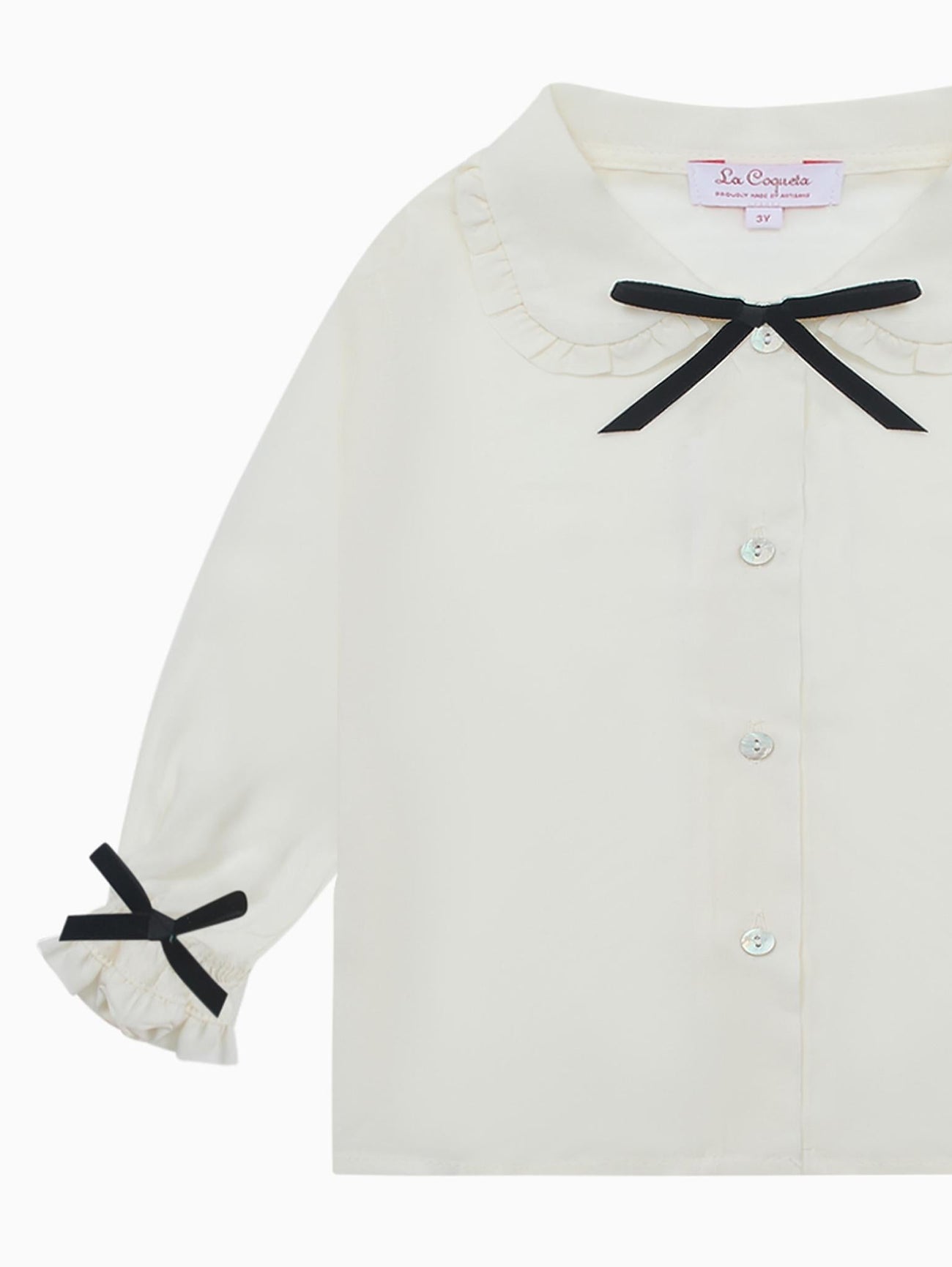 Ivory Betty Long Sleeve Baby Girl Shirt