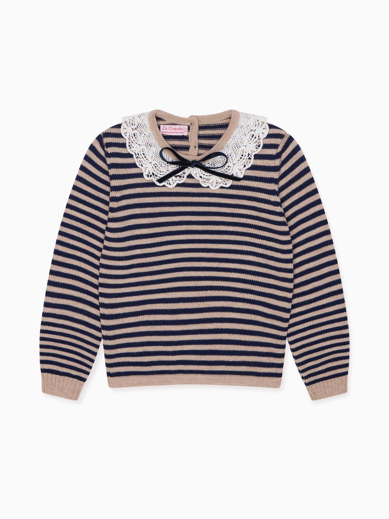 Navy Stripe Blanca Merino Girl Sweater