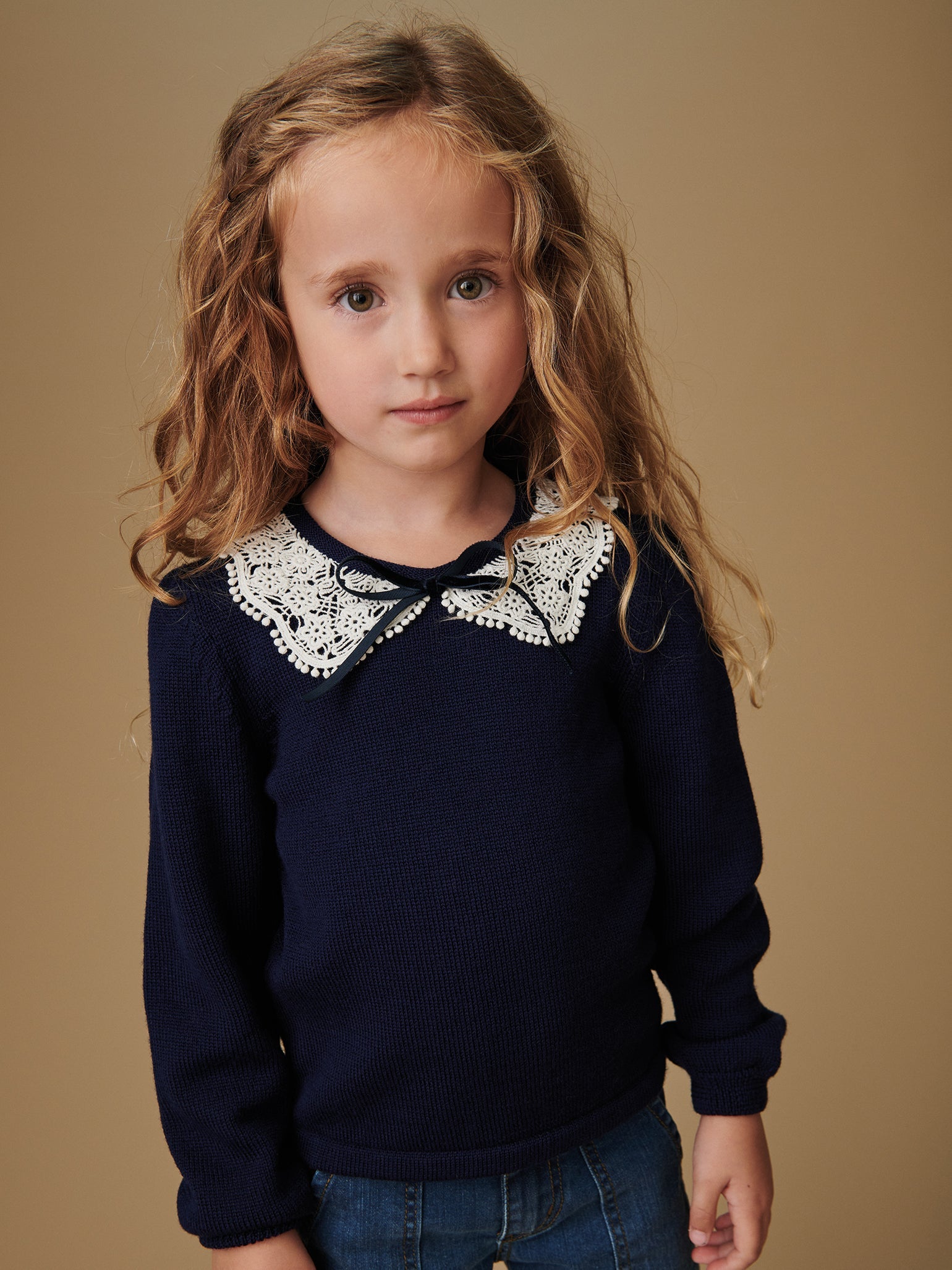 Navy blue sweater for girl best sale