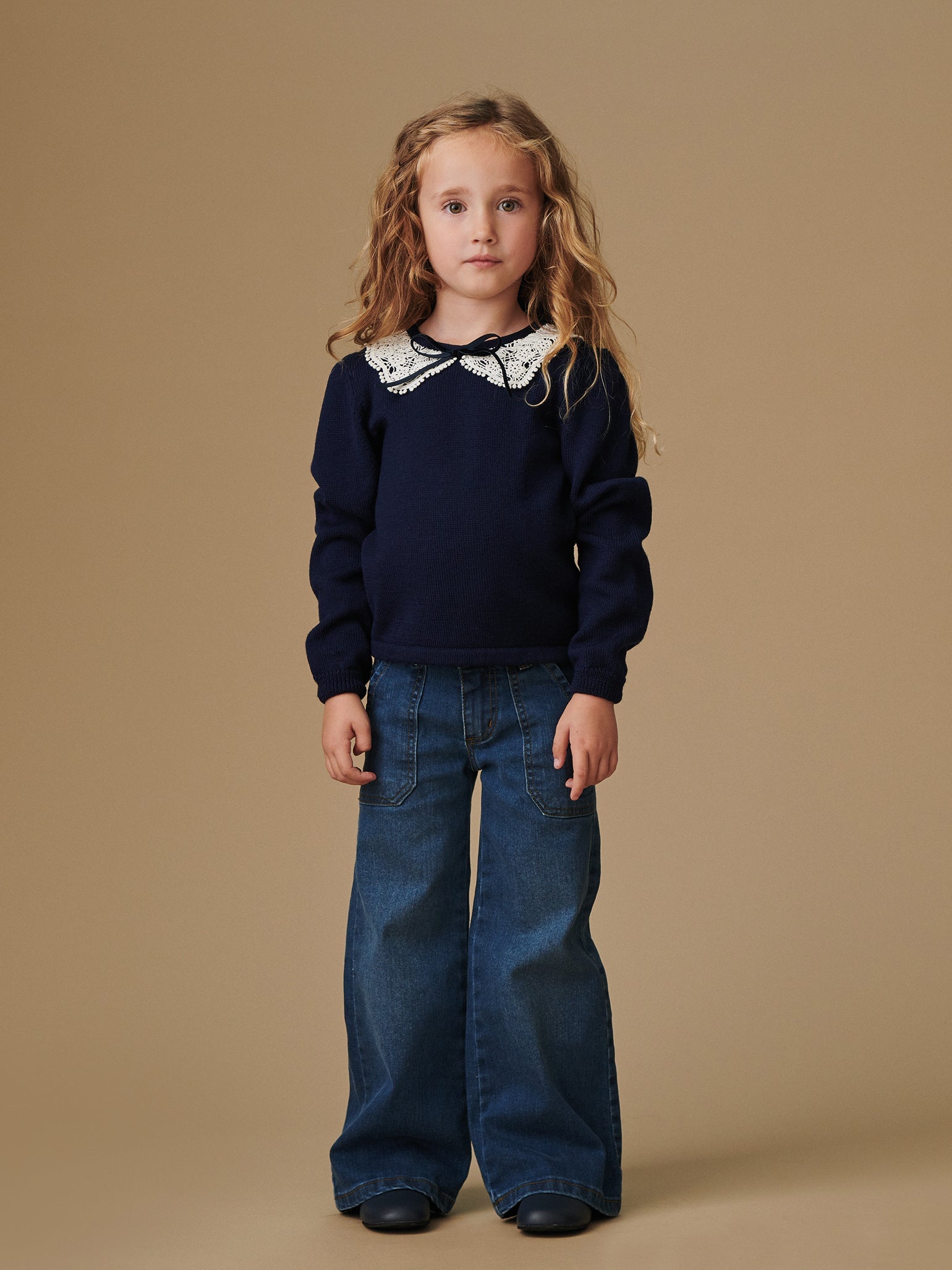 Navy Blanca Merino Girl Sweater