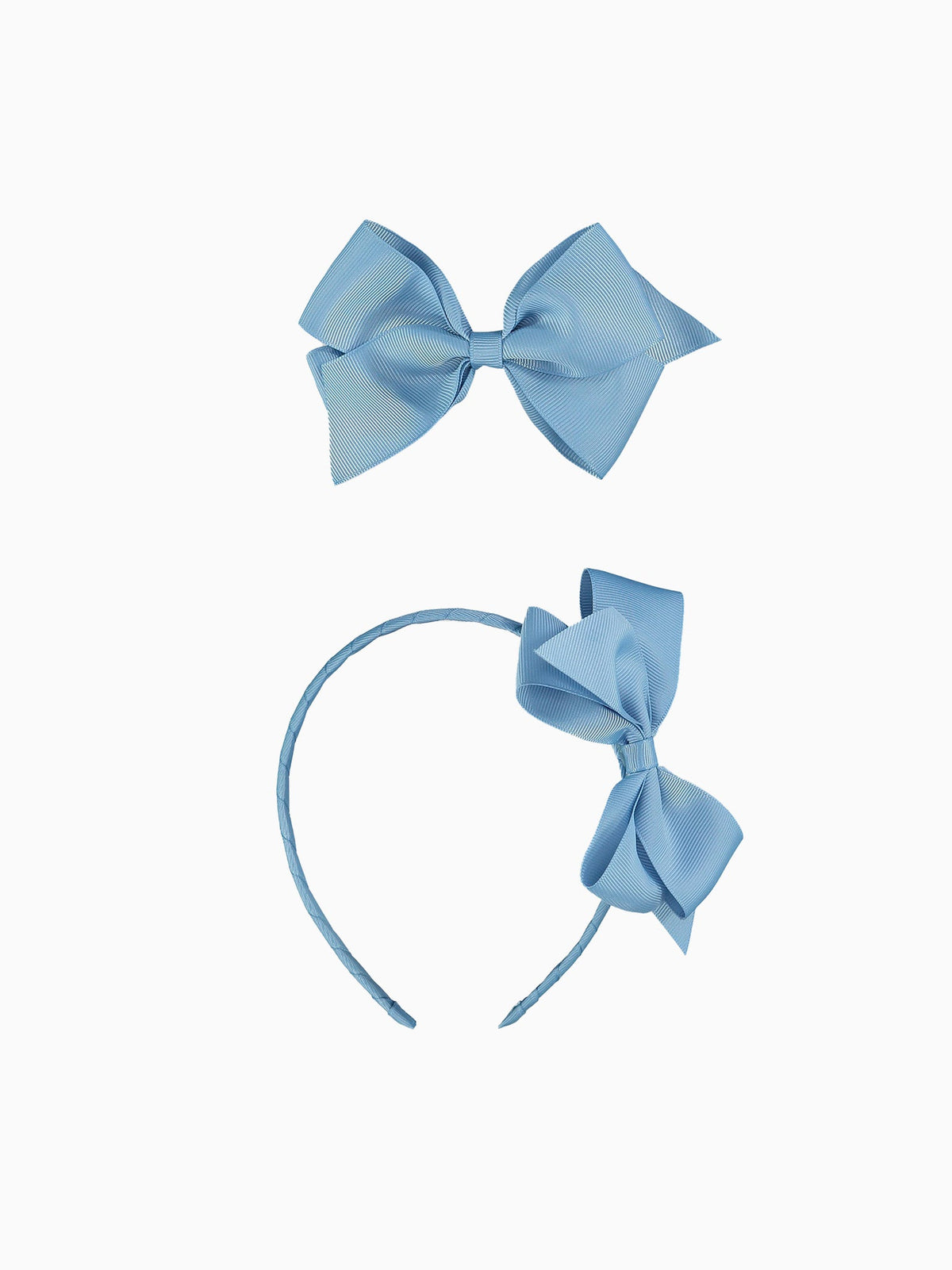 Dusty Blue Big Bow Hair Accessories Bundle