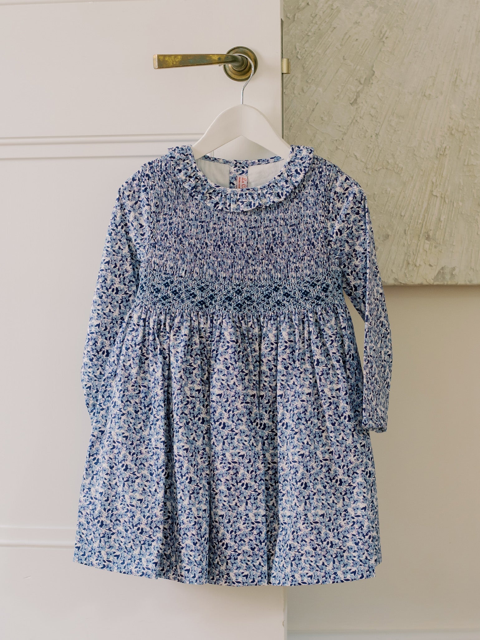 Blue Floral Manzanilla Girl Hand-Smocked Dress