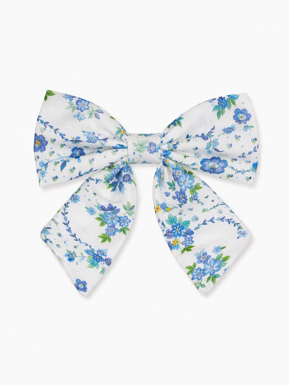 Nicky Hilton x La Coqueta Blue Bow Floral Brooke Large Bow Clip