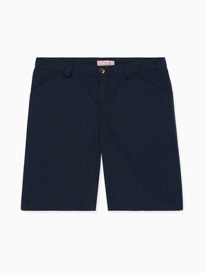Navy Seersucker Bocusi Boy Chino Shorts