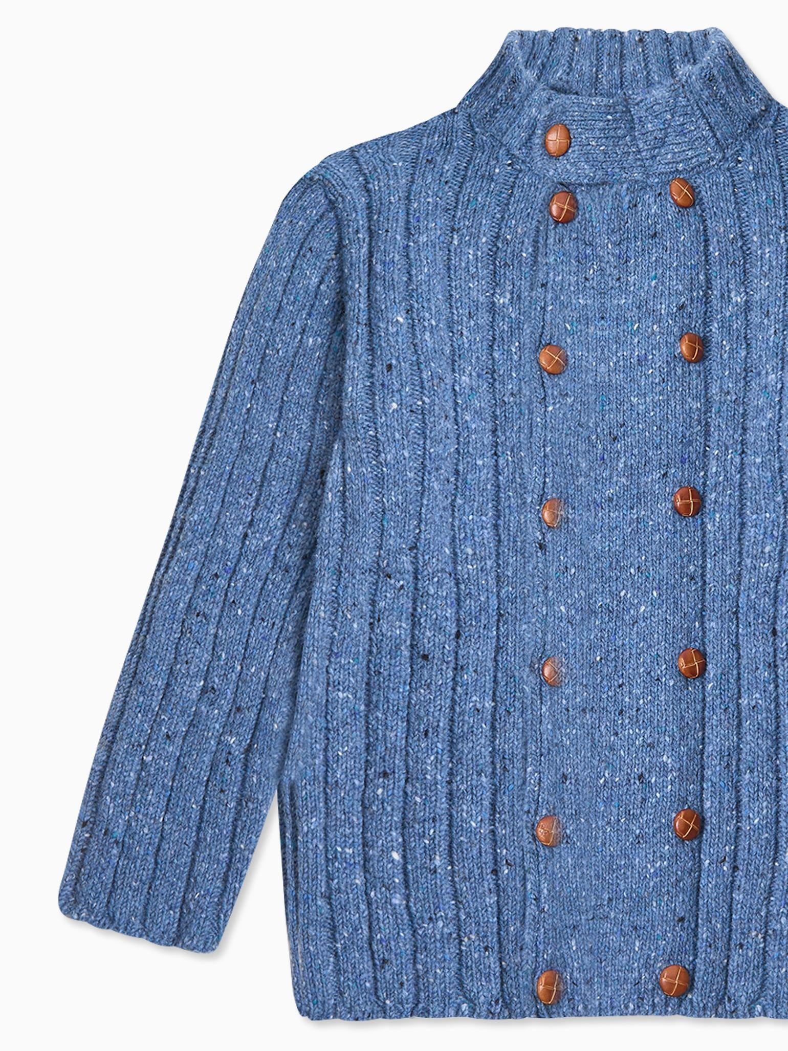 Dusty Blue Bolo Merino Boy Cardigan