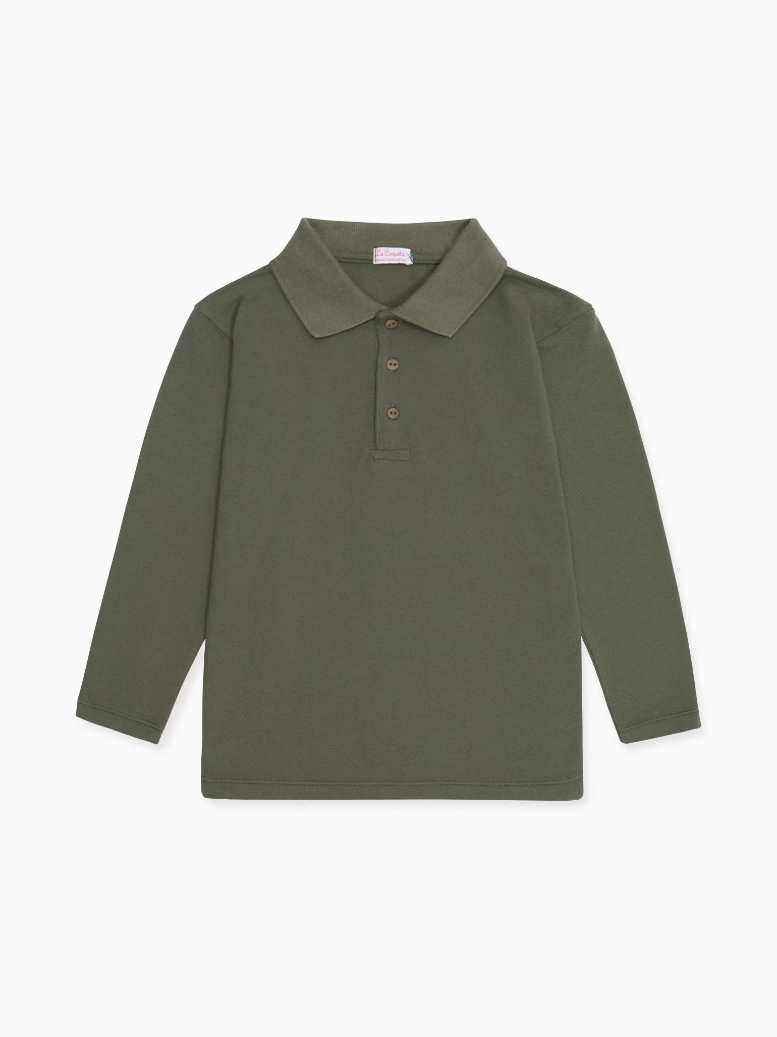 Olive Braulio Long Sleeve Boy Polo Shirt