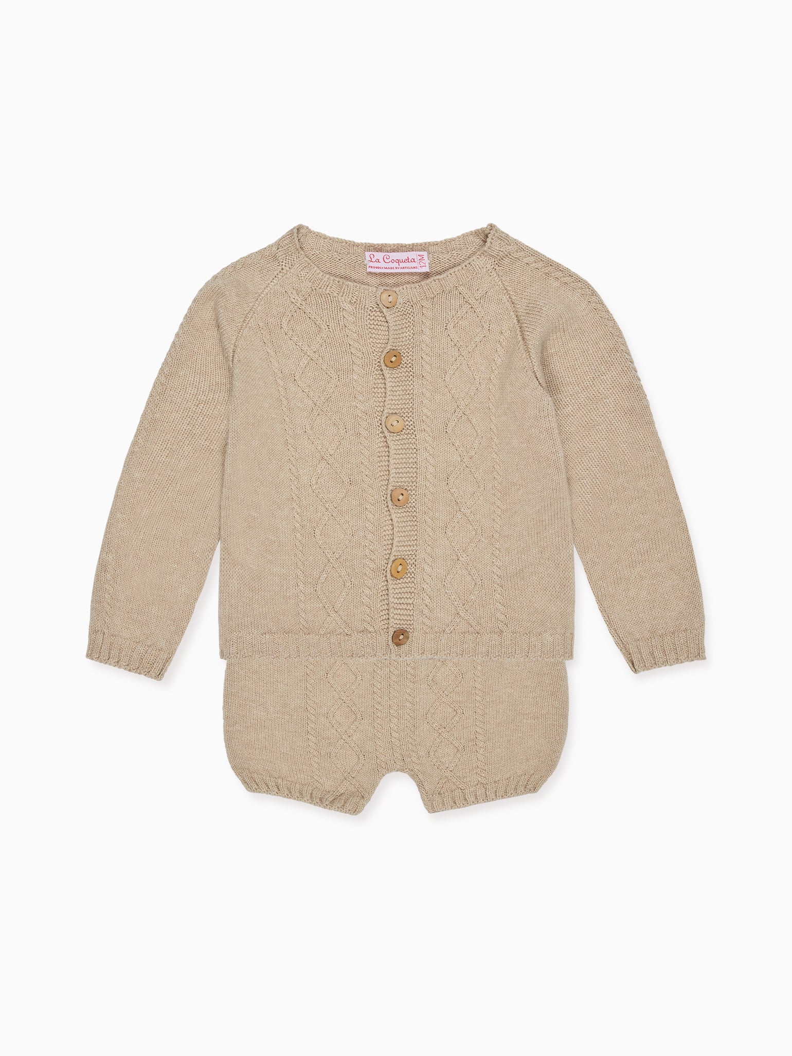 Taupe Brea Cotton Baby Knitted Set