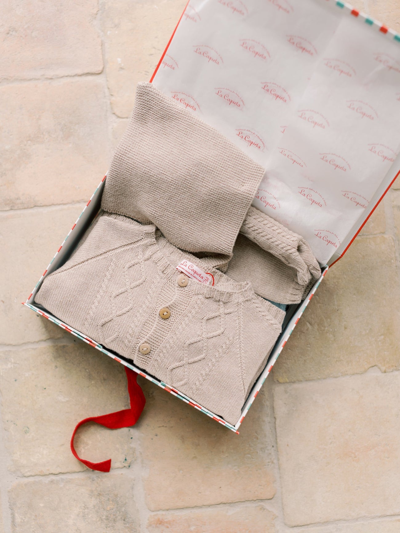 Taupe Brea Cotton Baby Knitted Gift Box Set