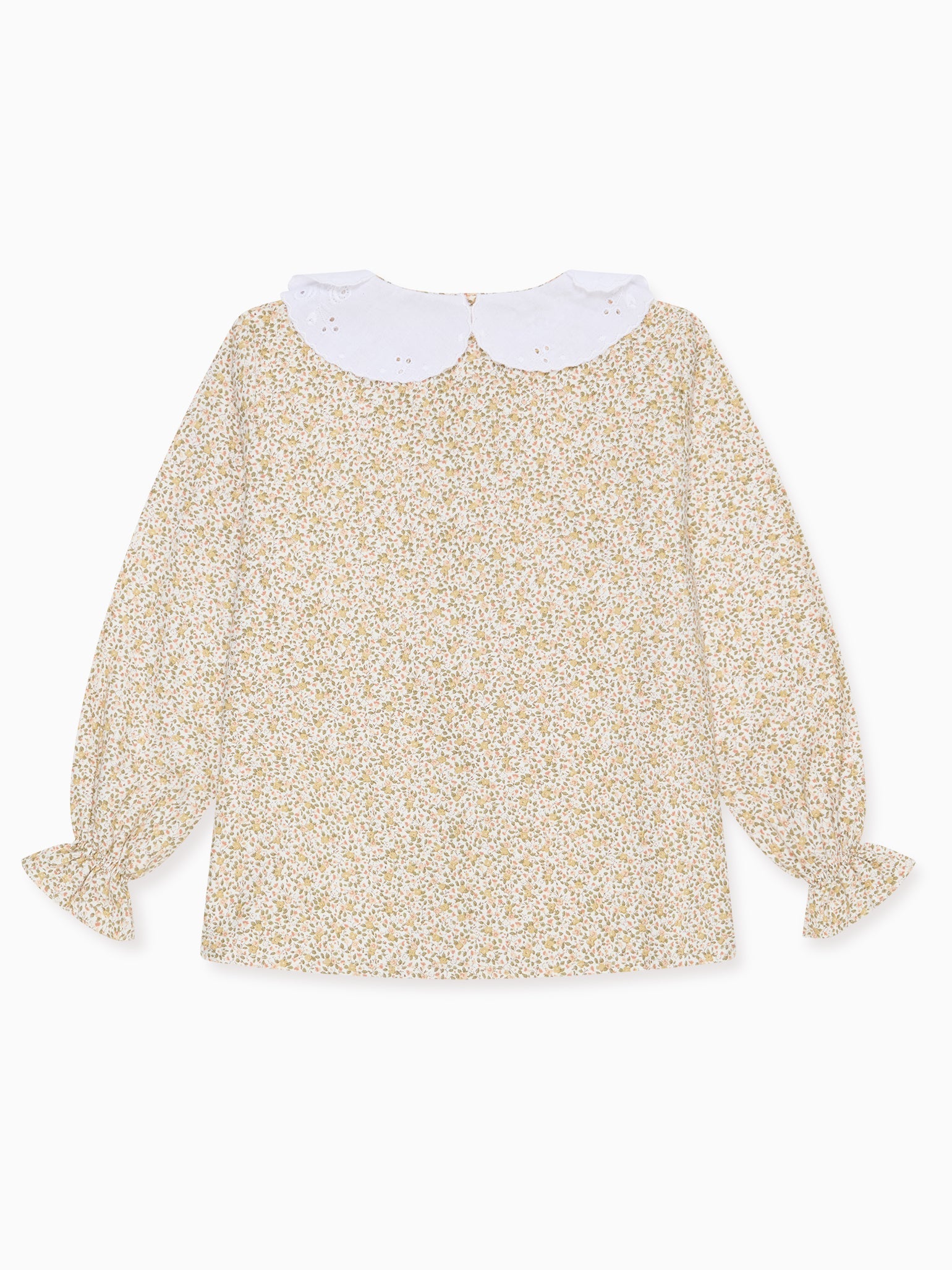 Green Floral Brenda Long Sleeve Girl Shirt