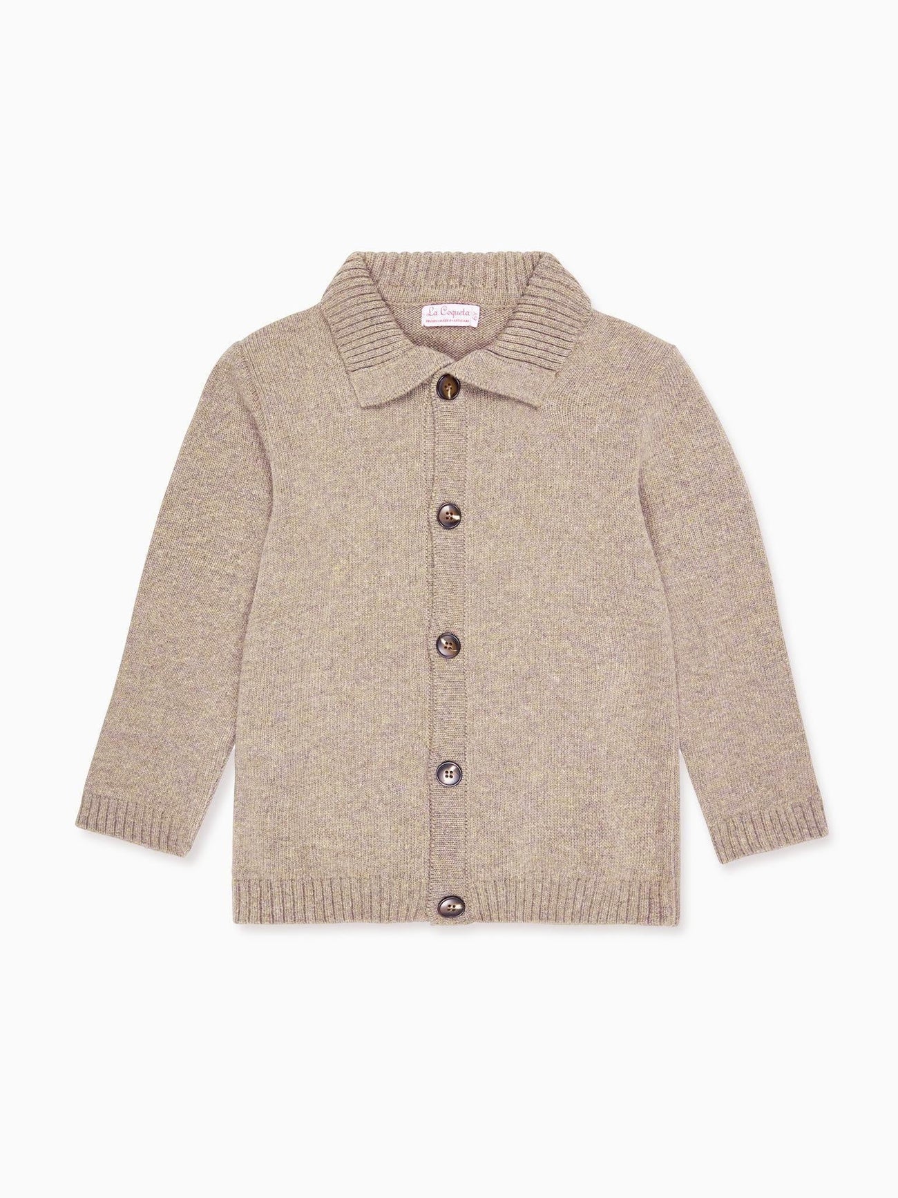 Taupe Brio Merino Boy Cardigan