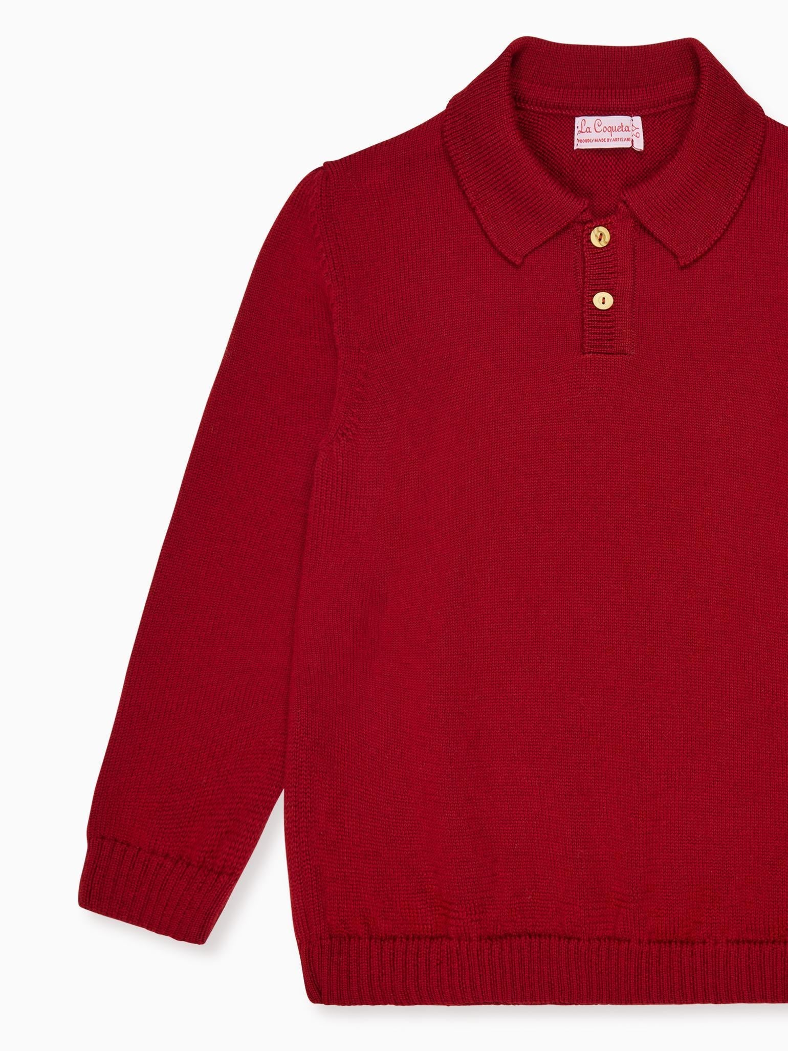 Burgundy Brio Merino Boy Jumper
