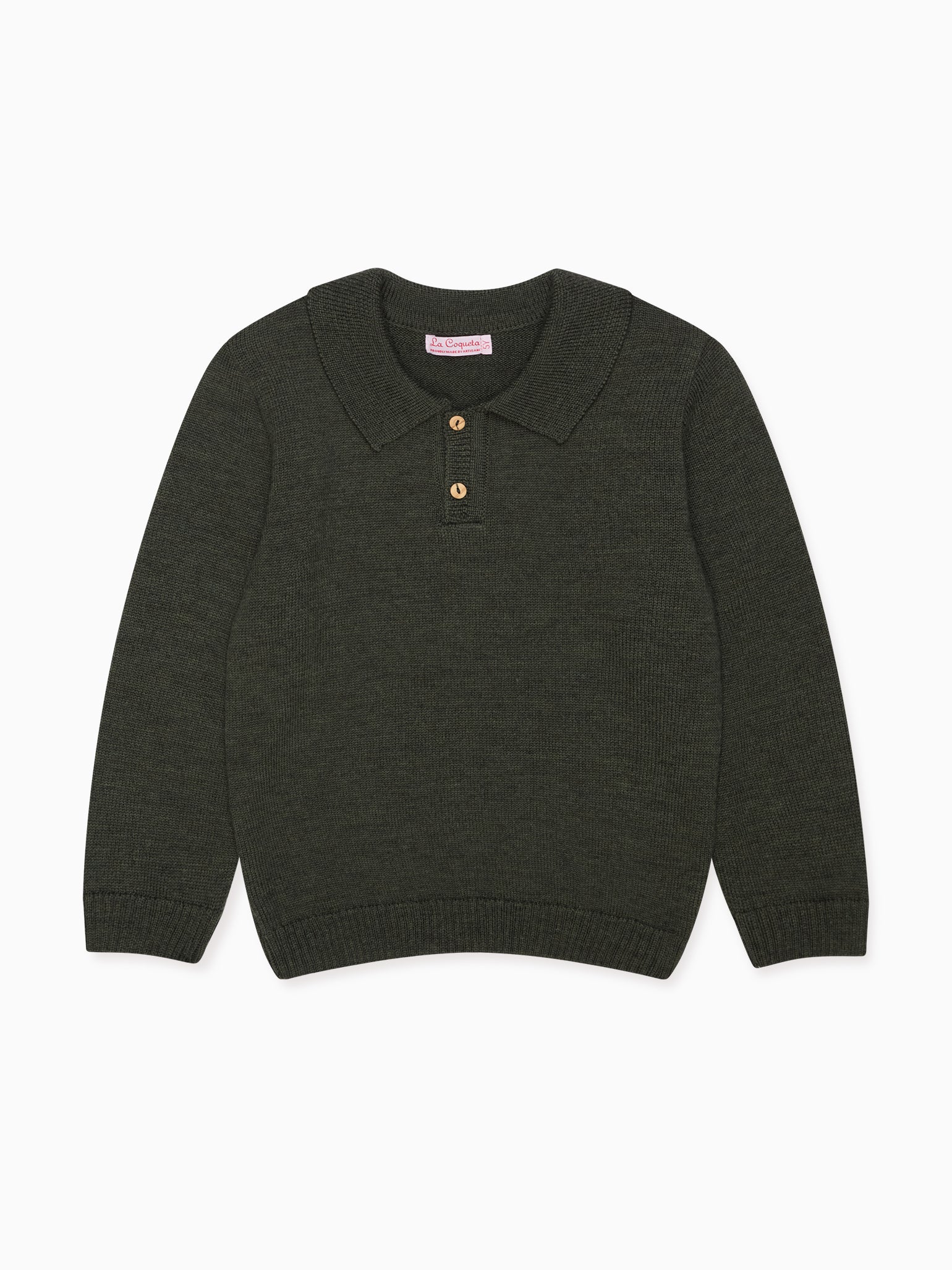 Green Brio Merino Boy Sweater