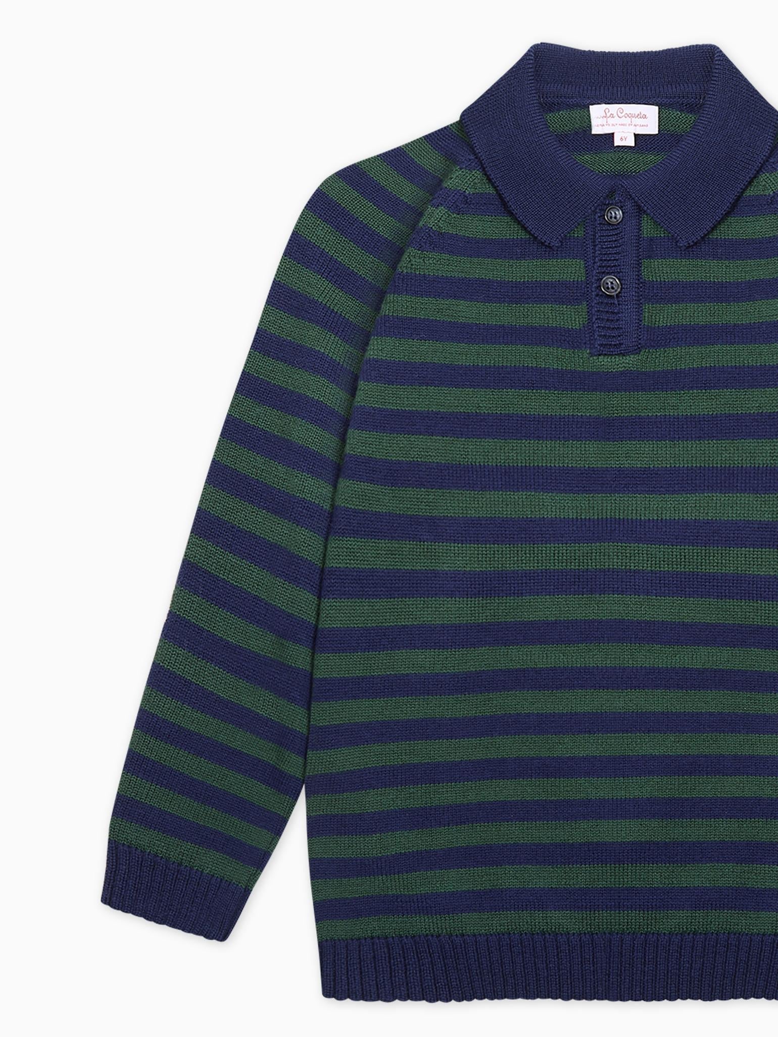 Navy Stripe Brio Merino Boy Jumper
