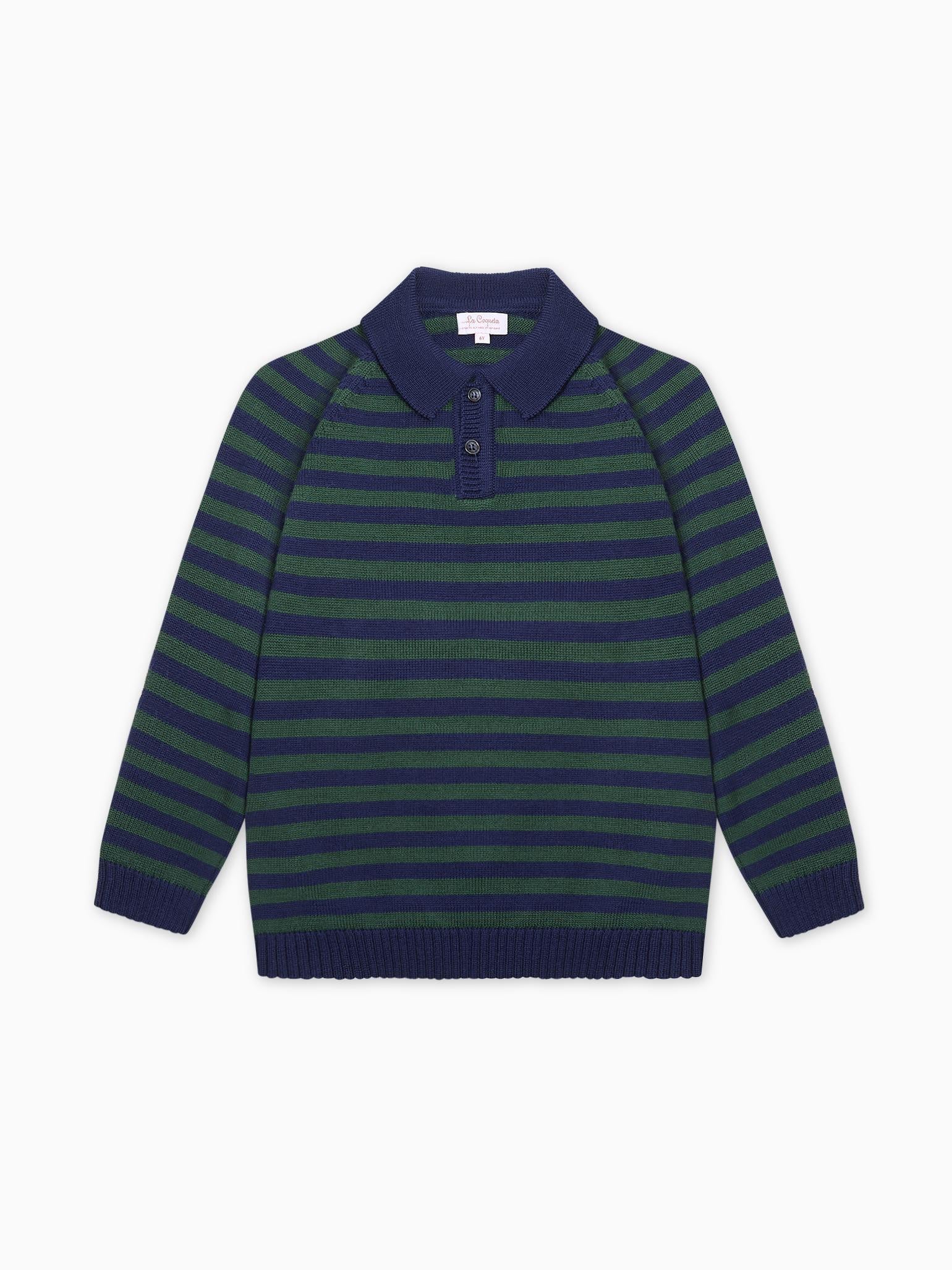 Navy Stripe Brio Merino Boy Jumper