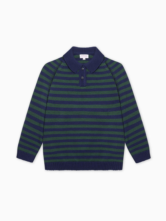 Navy Stripe Brio Merino Boy Jumper