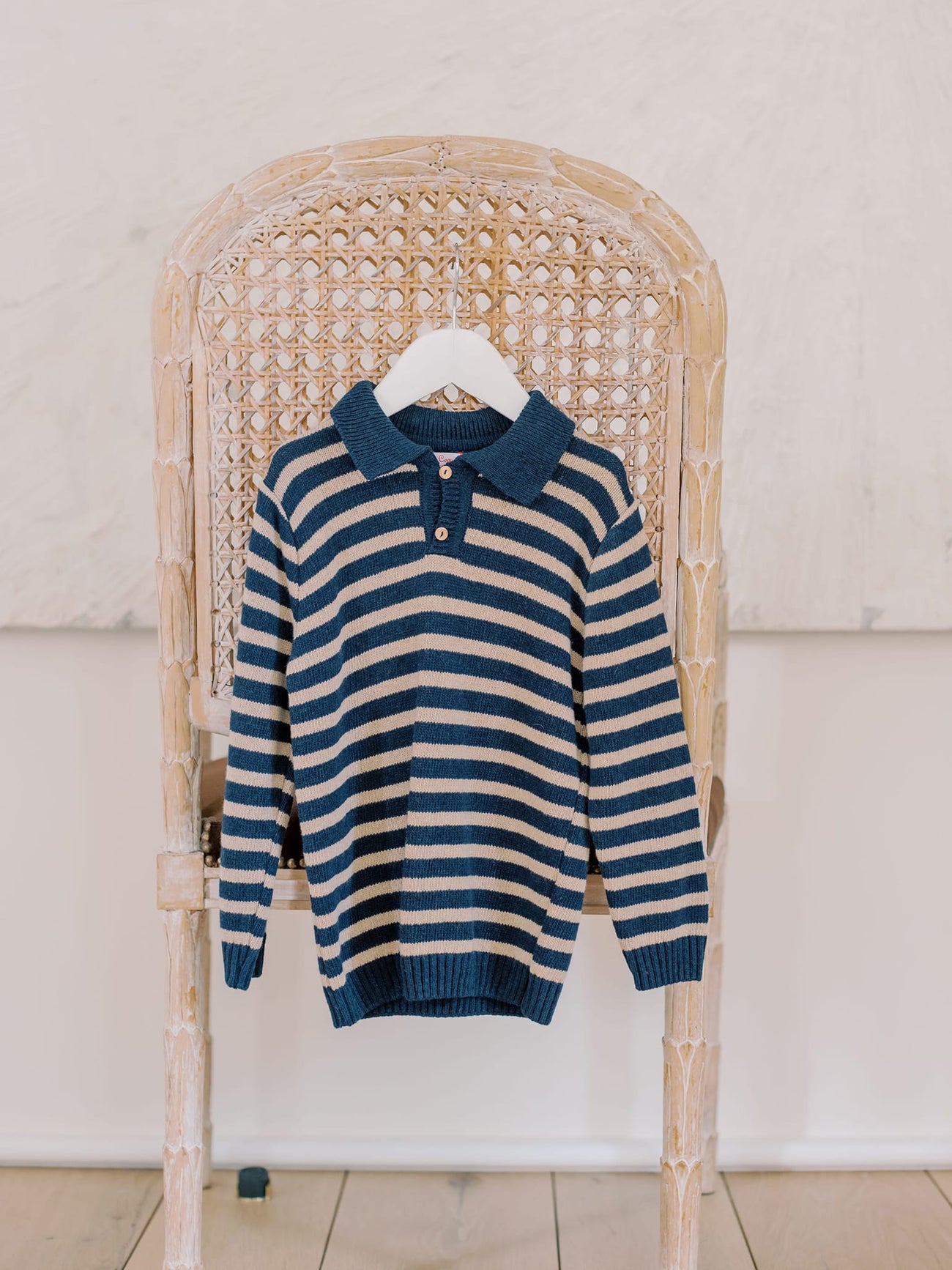 Navy & Brown Stripe Brio Merino Boy Sweater