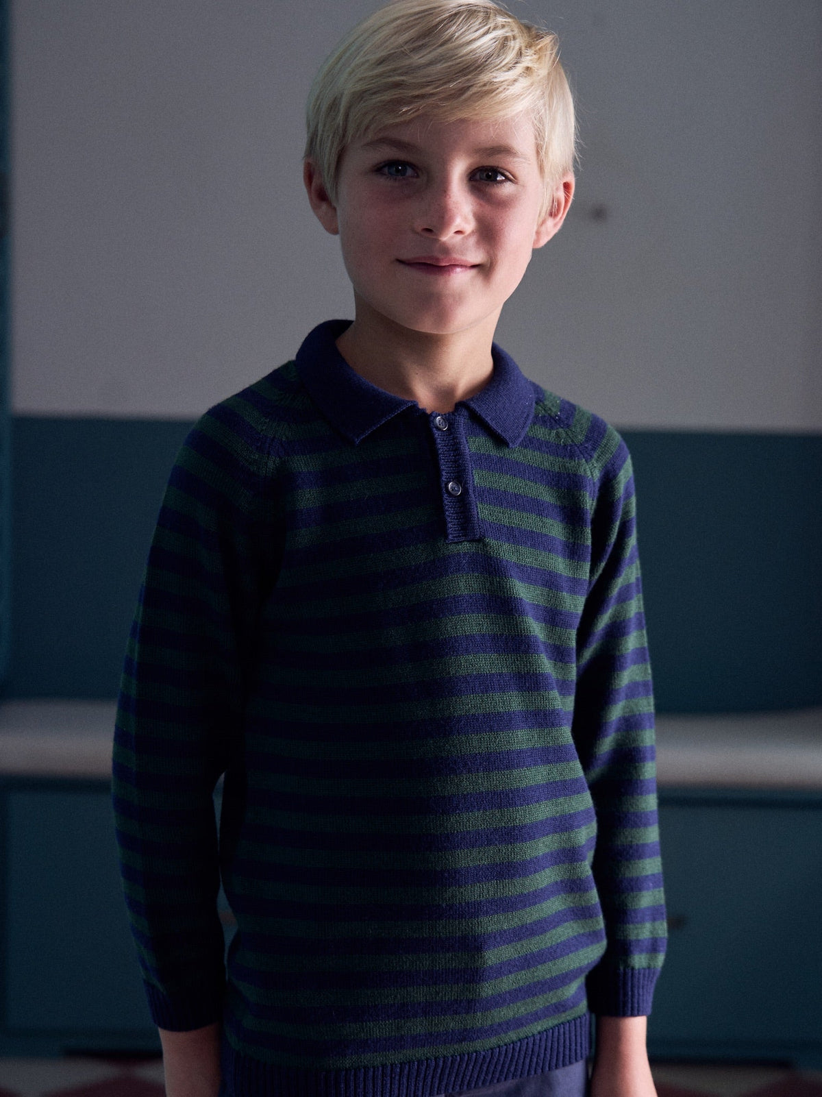 Navy Stripe Brio Merino Boy Jumper
