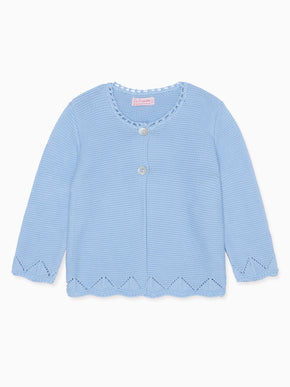 Dusty Blue Brisa Cotton Girl Cardigan