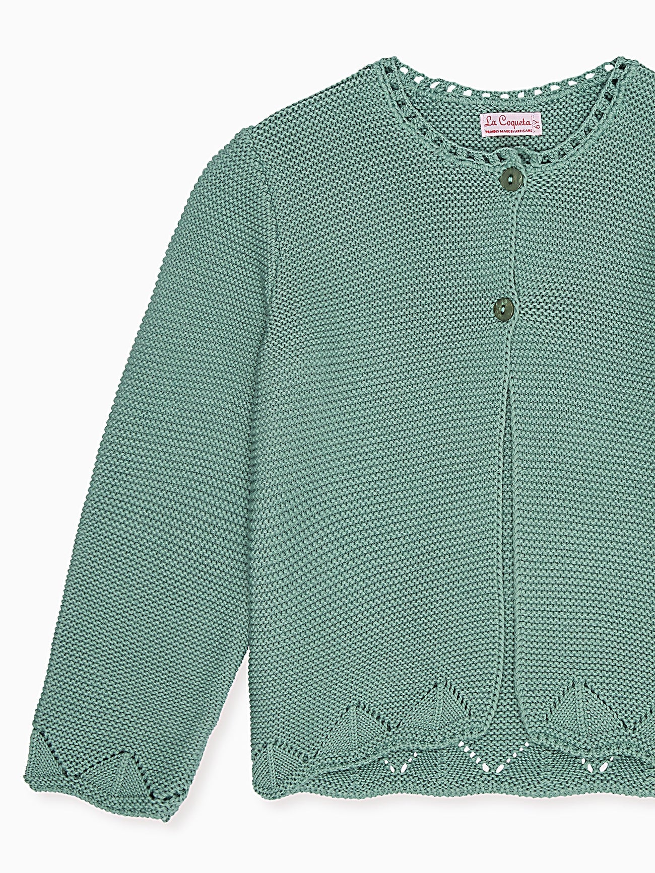 Sage Green Brisa Cotton Girl Cardigan
