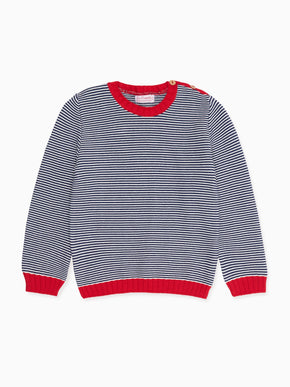 Blue Stripe Bromo Boy Cotton Sweater