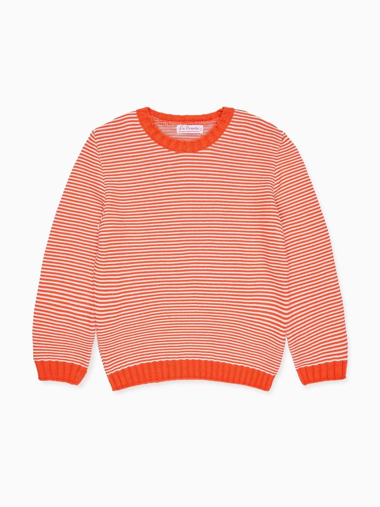 Coral Stripe Bromo Cotton Boy Jumper