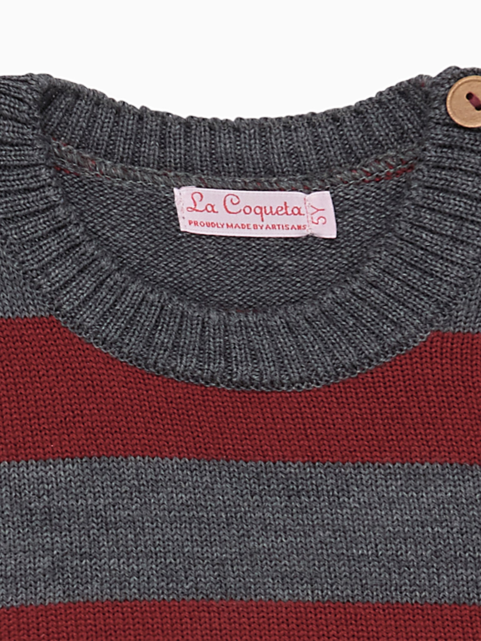 Burgundy Stripe Bromo Merino Boy Jumper