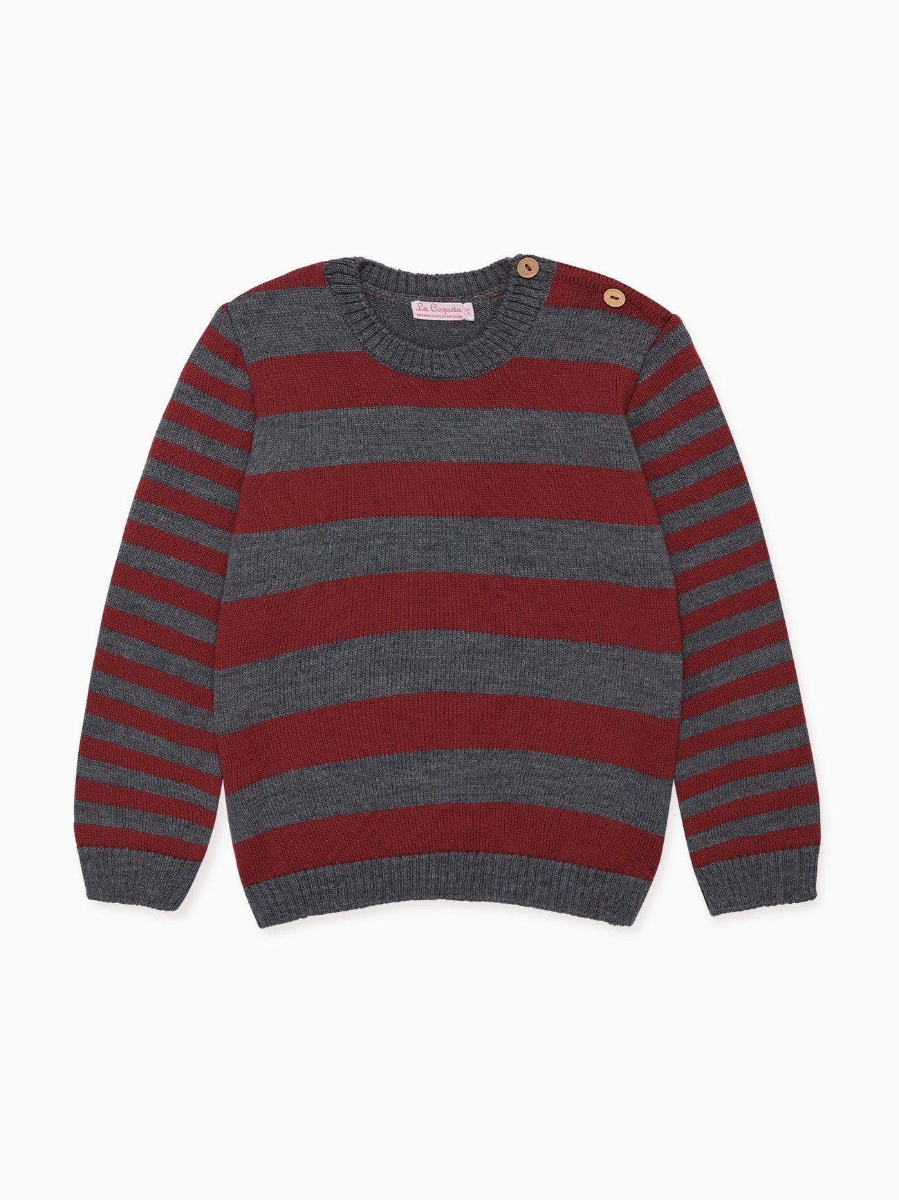 Burgundy Stripe Bromo Merino Boy Sweater