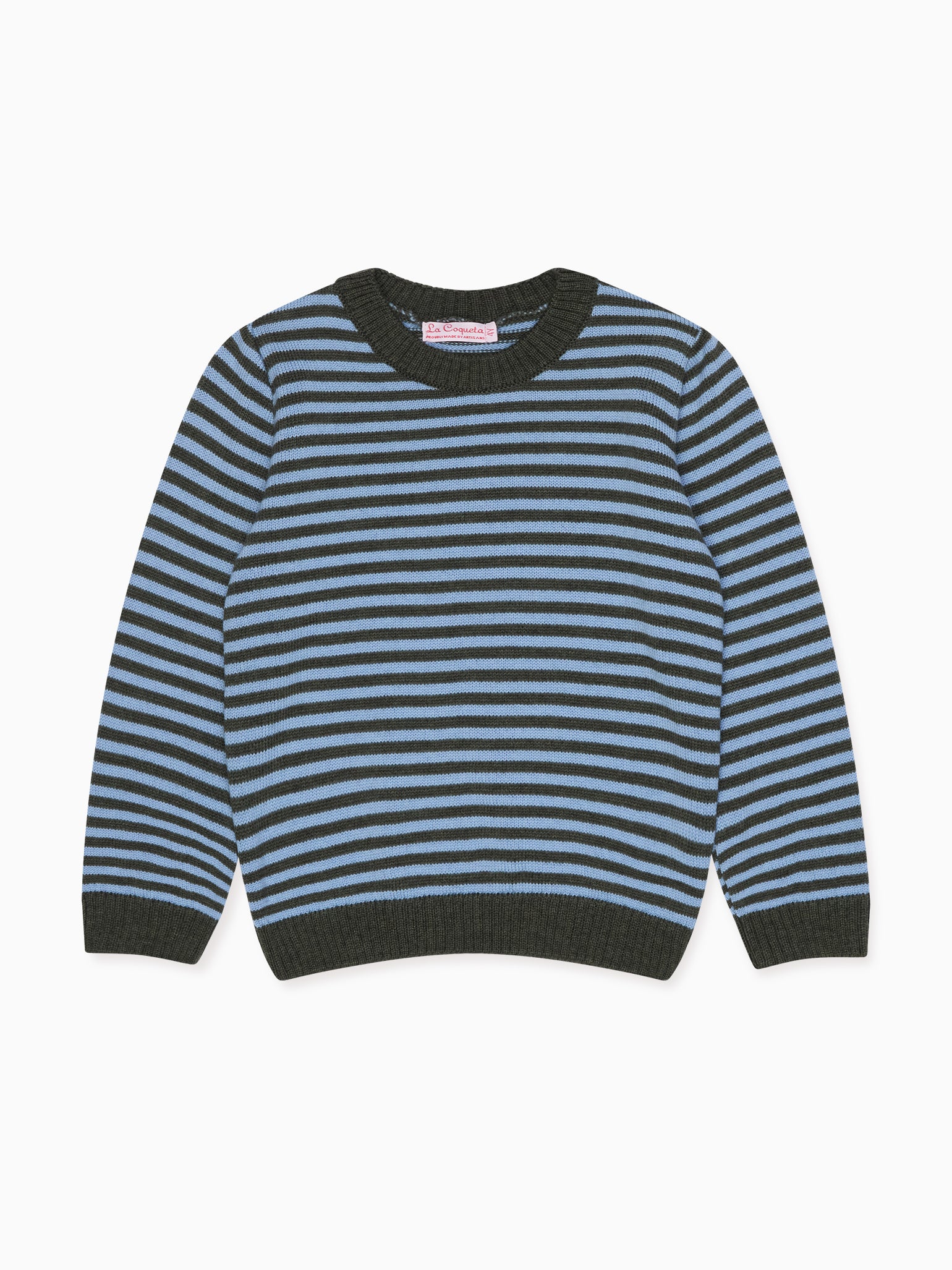 Green Stripe Bromo Merino Boy Sweater