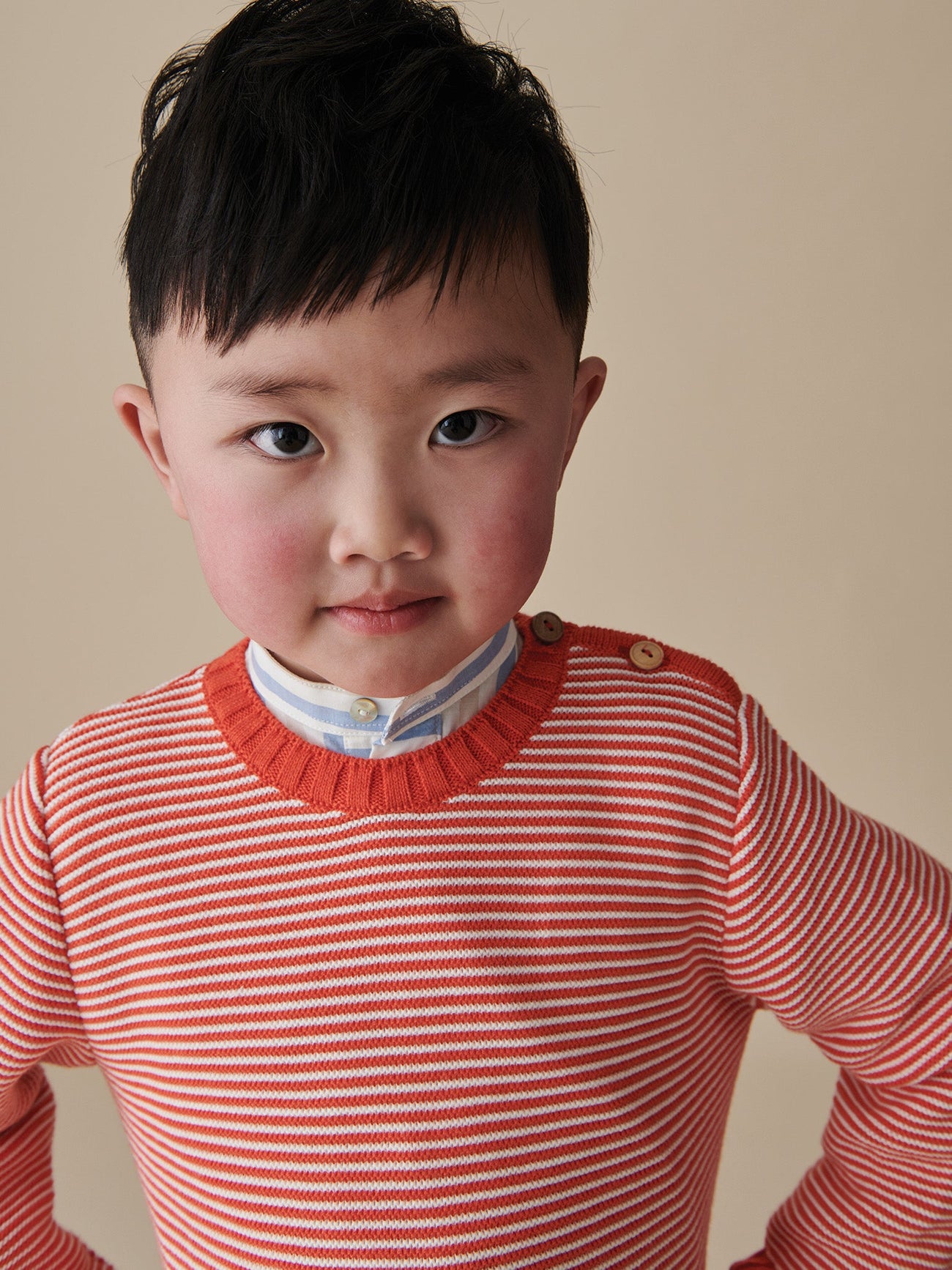 Coral Stripe Bromo Cotton Boy Sweater