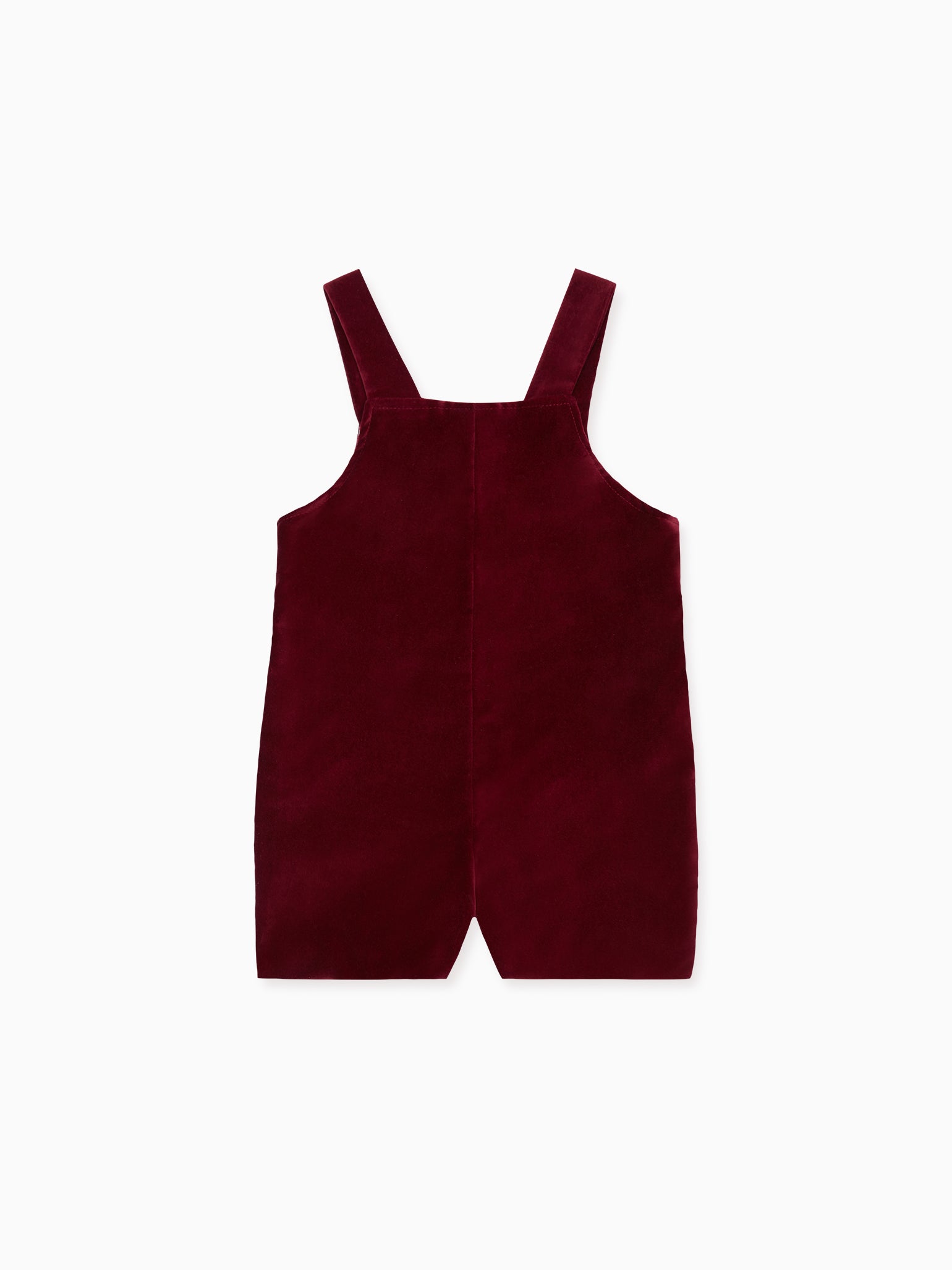 Burgundy Buganvilla Velvet Baby Overalls