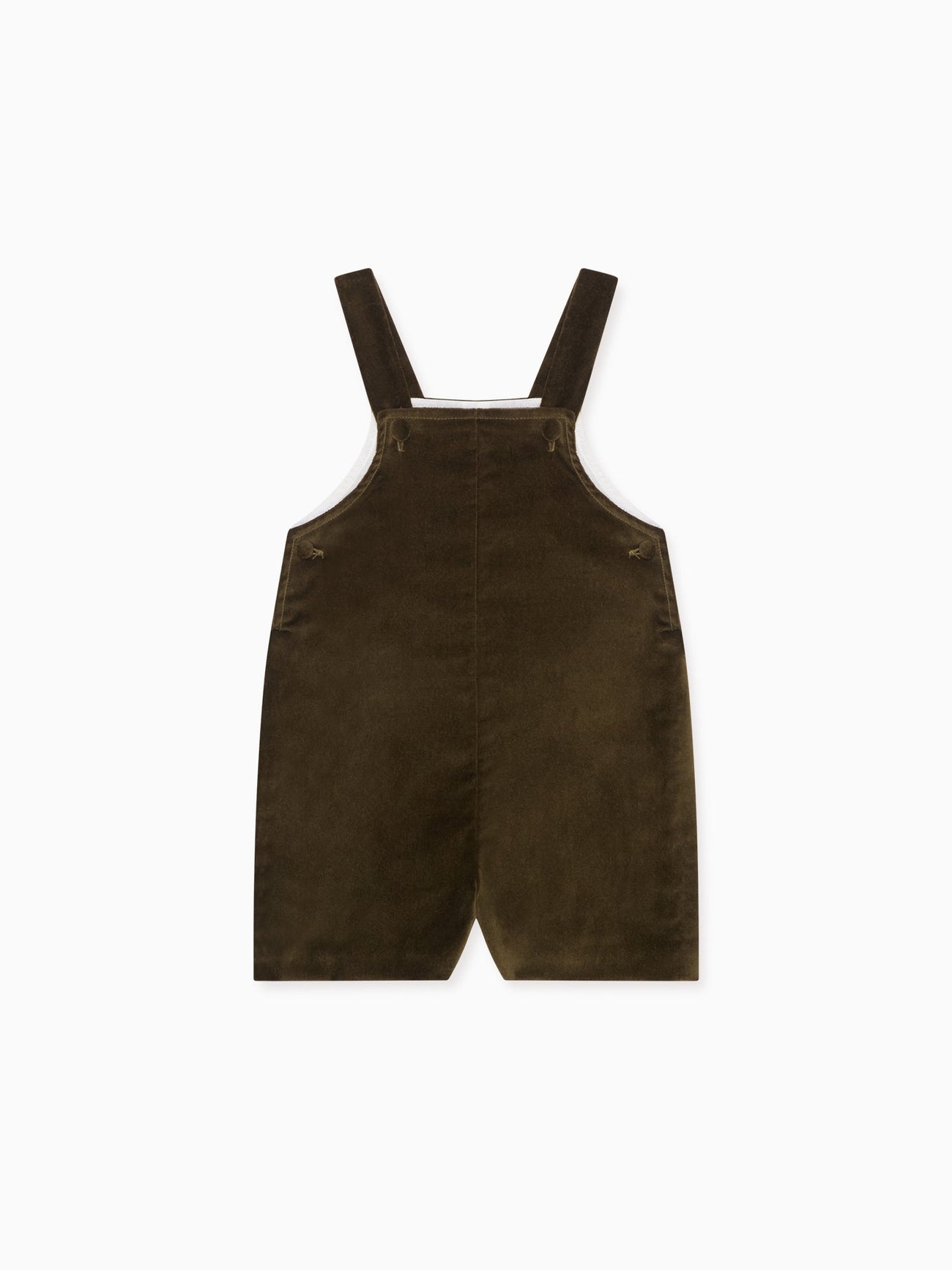 Olive Buganvilla Velvet Baby Dungarees