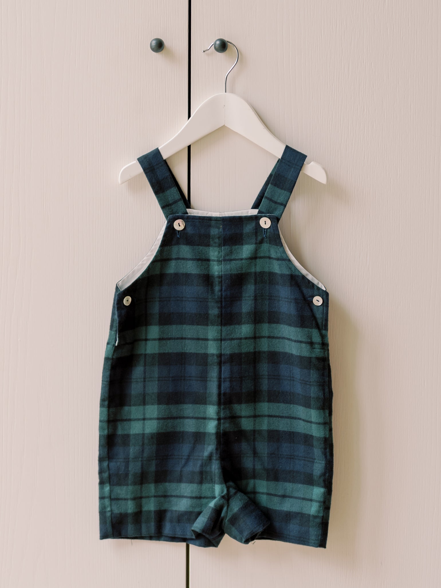 Green Tartan Buganvilla Baby Overalls