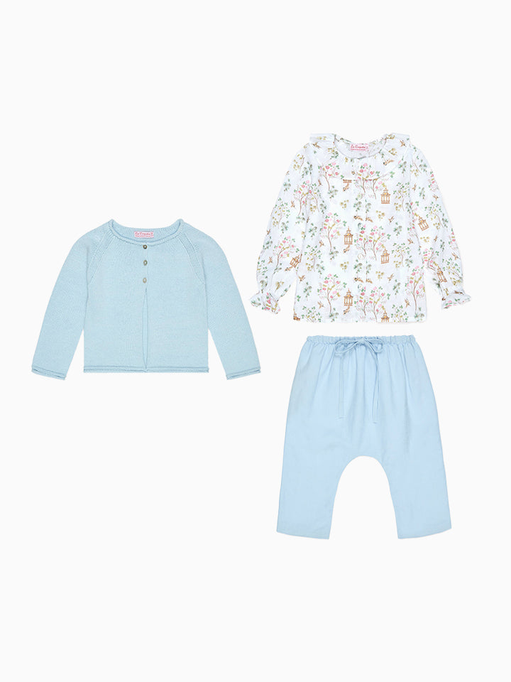 Lorna Shirt, Denia Cardigan & Alex Trousers Baby Outfit Bundle