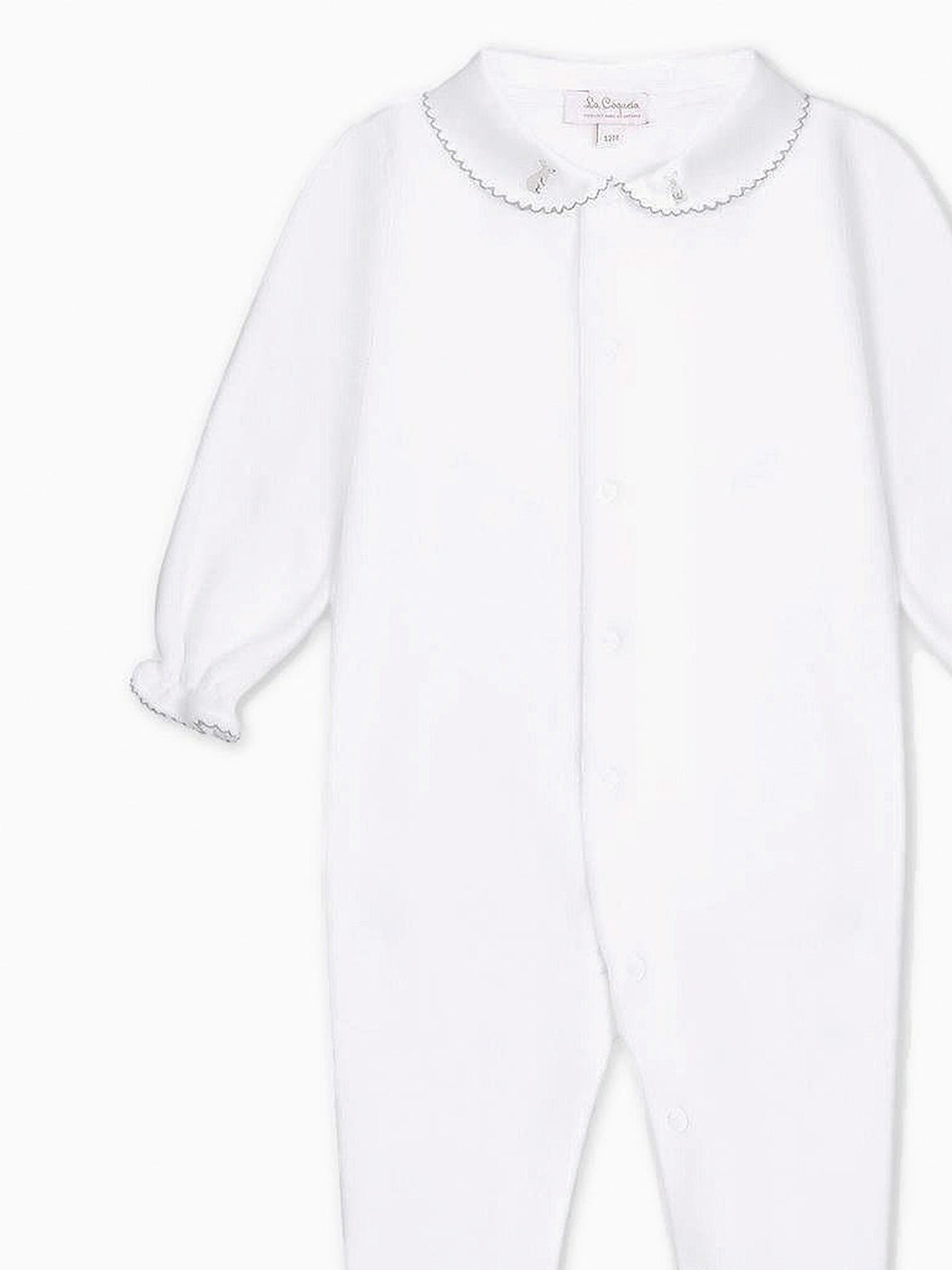 White Bunny Baby Girl Sleepsuit