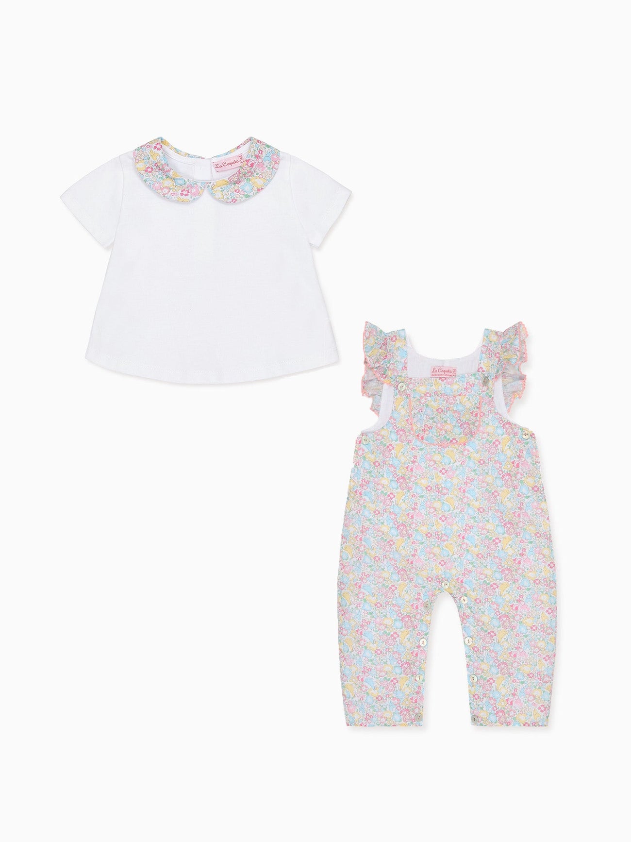 Leo Baby Girl Top & Nova Baby Girl Dungarees Outfit Bundle