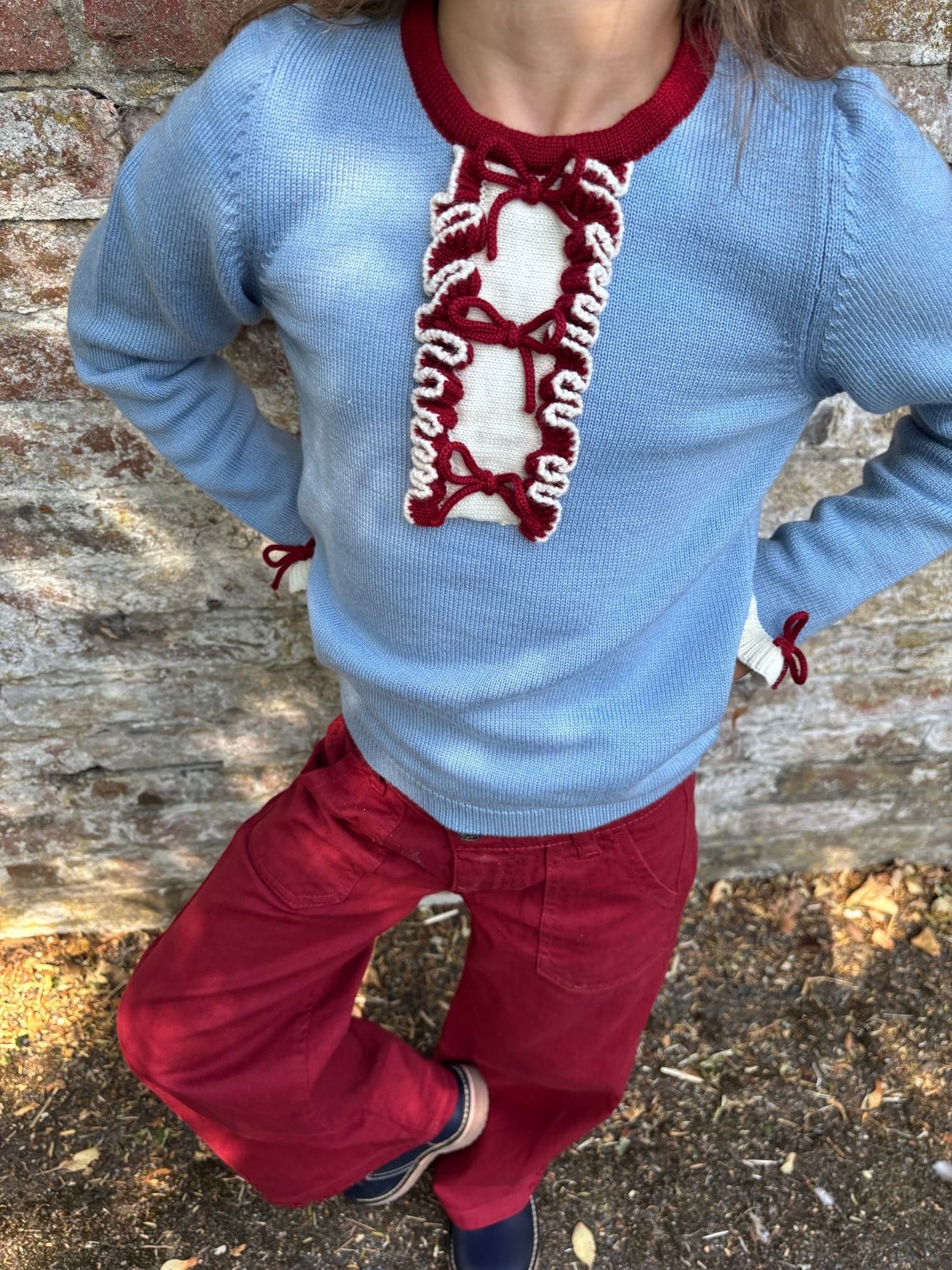Dusty Blue Dolfito Merino Girl Jumper