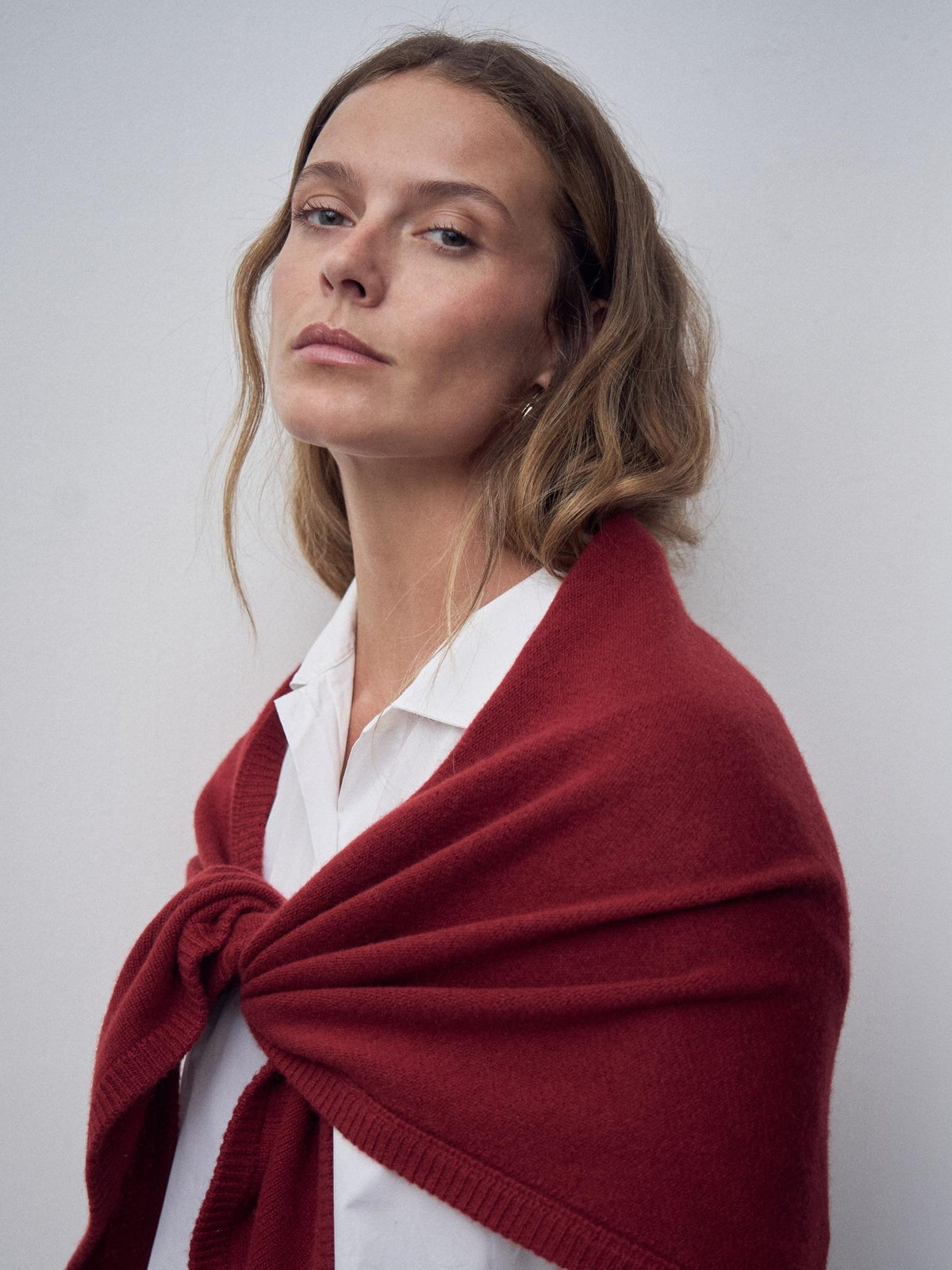 Burgundy Cashmere Women Shawl