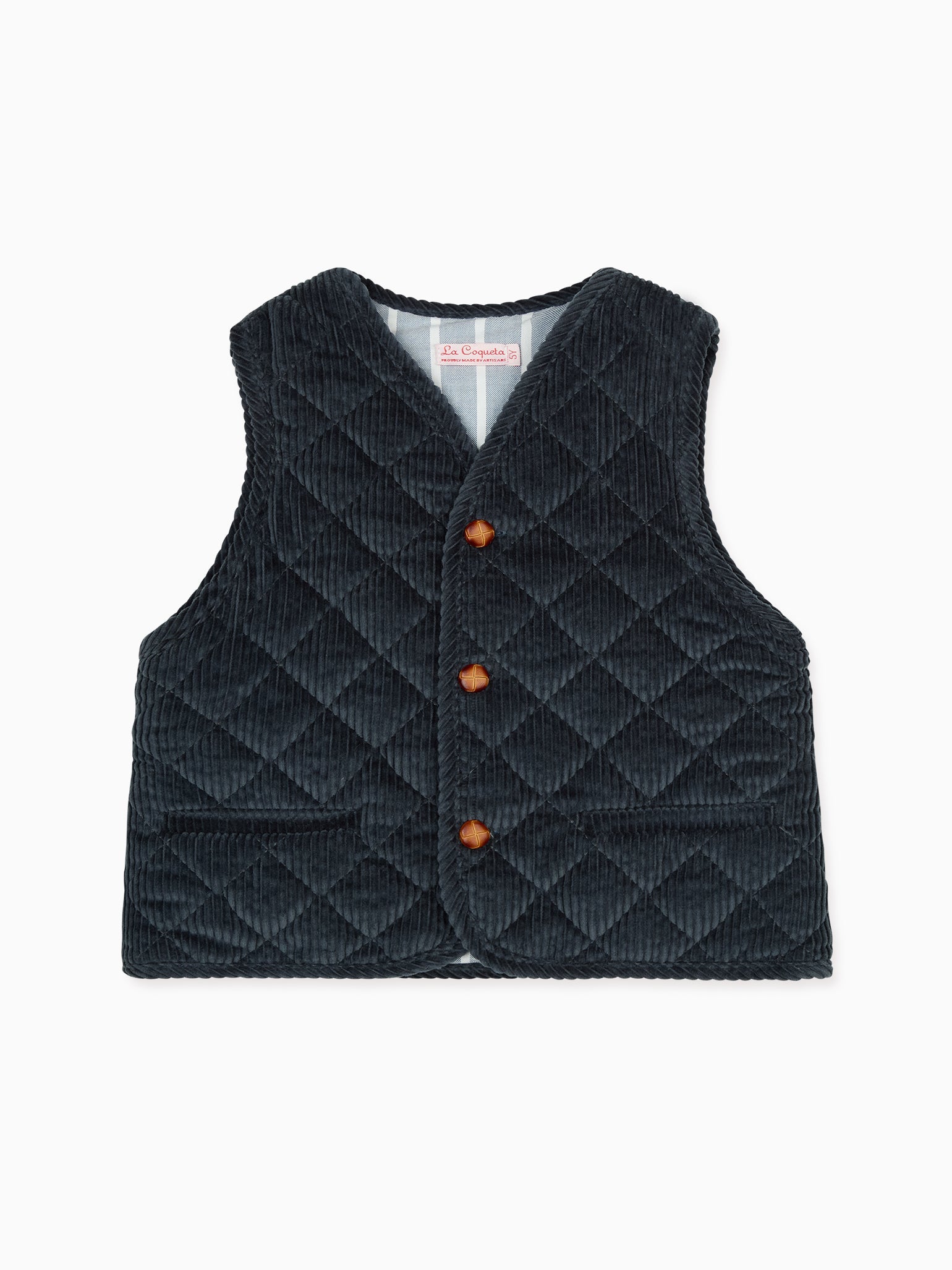 Dark Blue Caza Kids Sleeveless Jacket