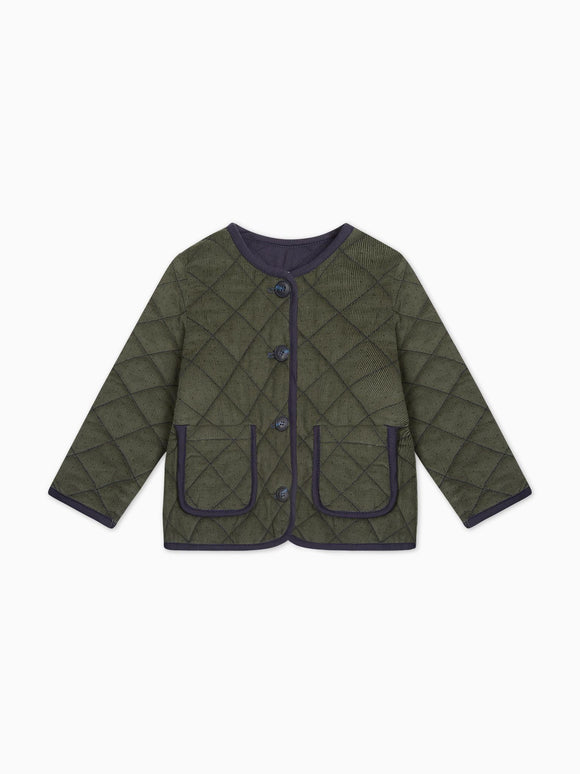 Olive Polka Dot Calida Baby Girl Jacket