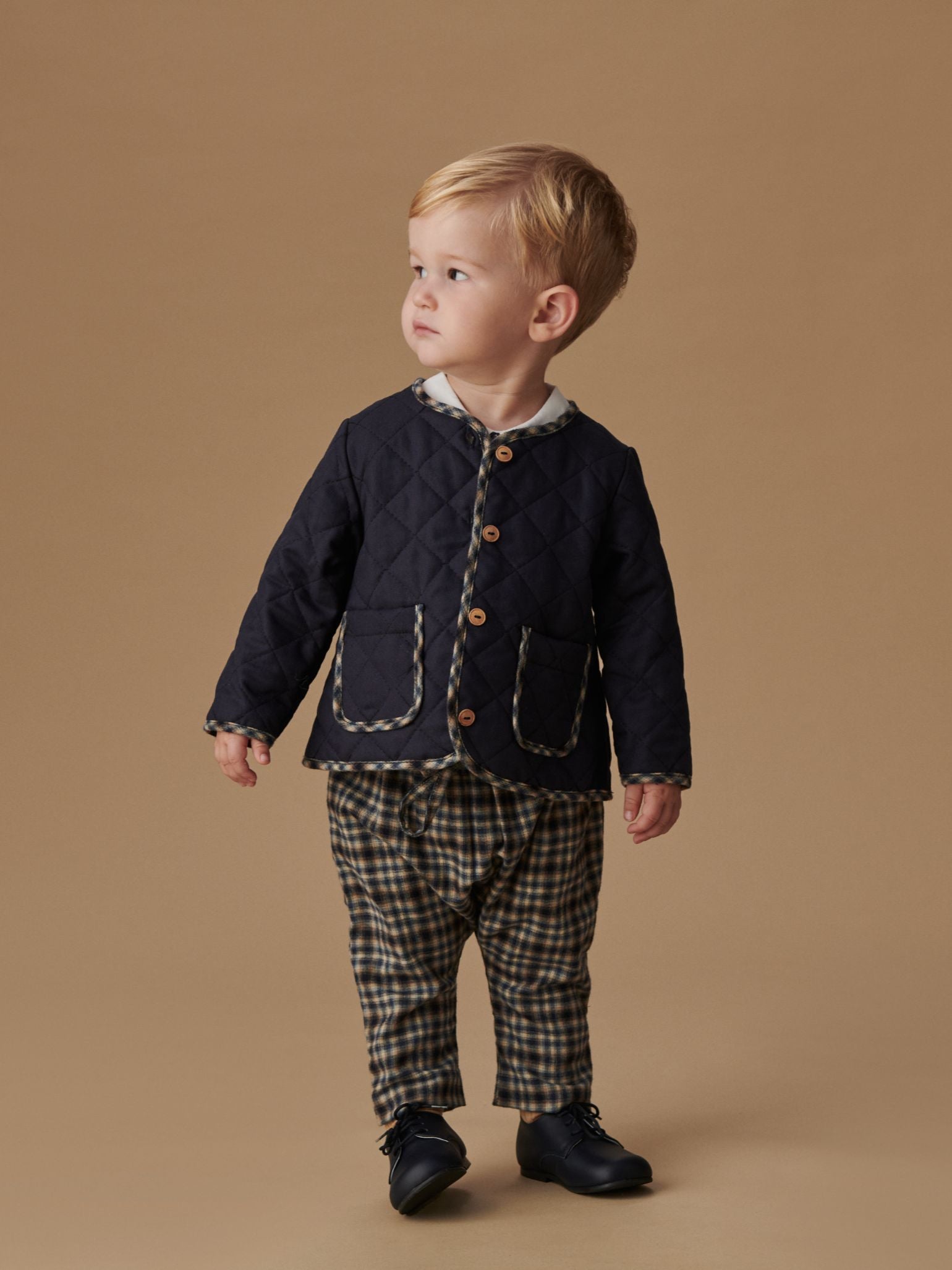 Navy Check Alex Baby Trousers